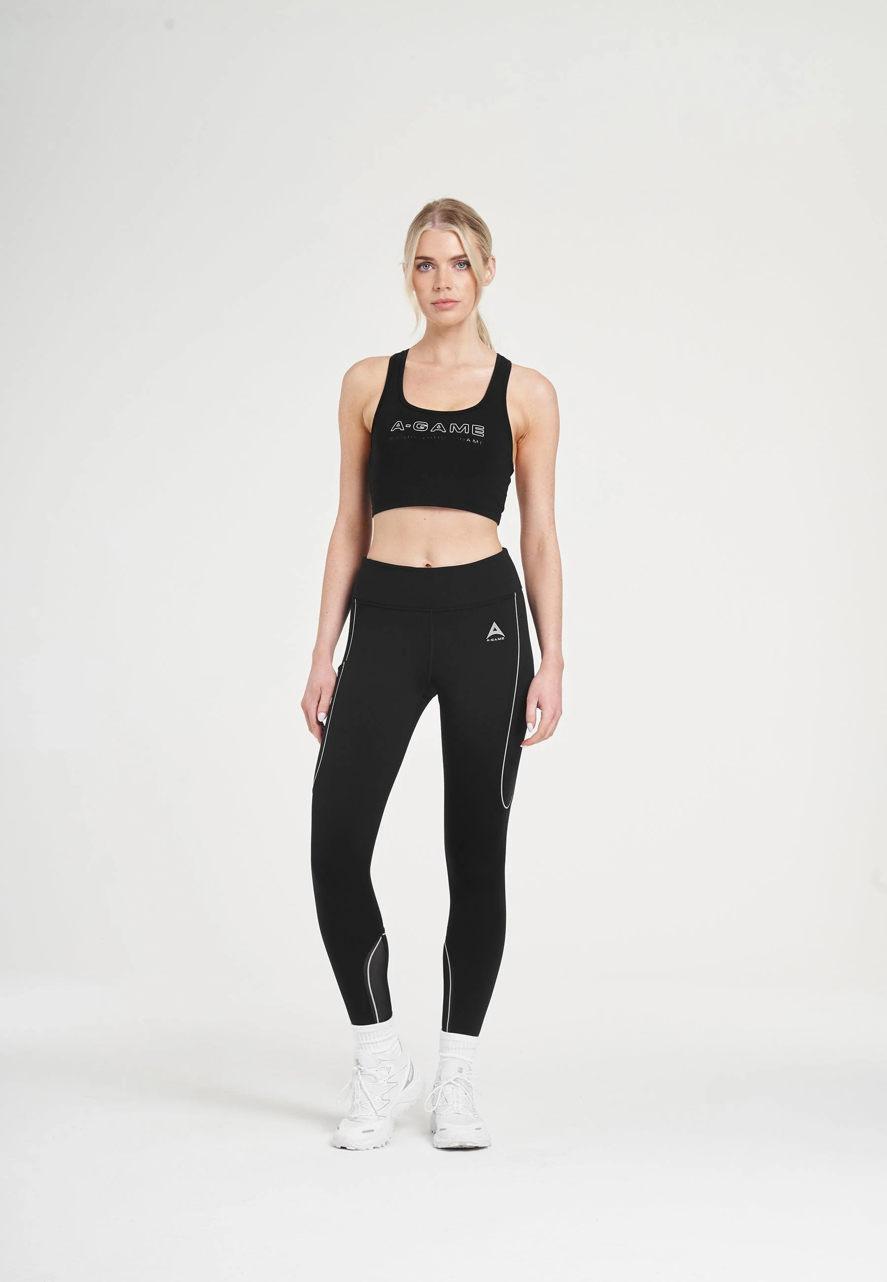 Women's Reflective Running Leggings - Black - Image 3