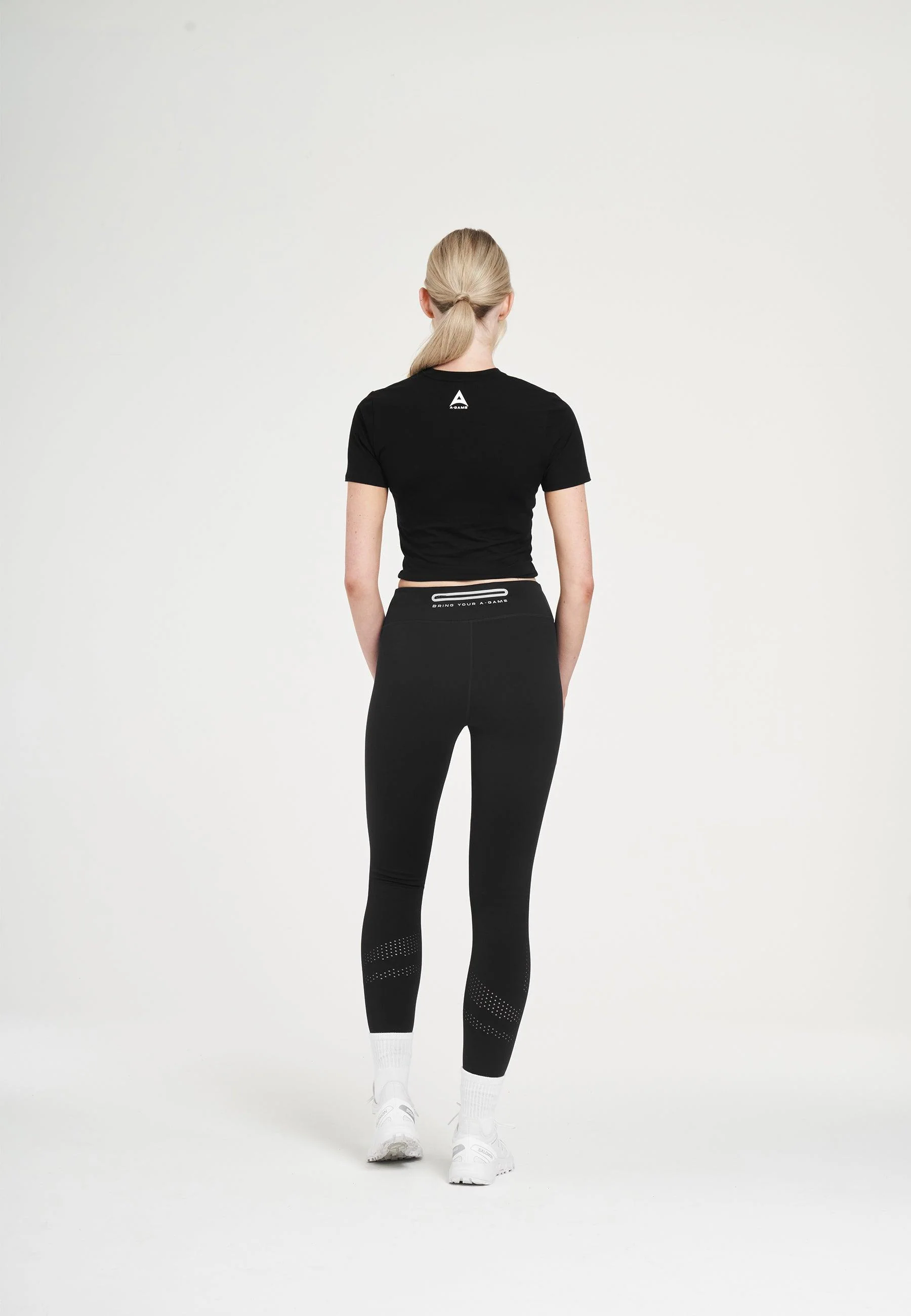 Women's High Waisted Training Leggings - Black - Image 3