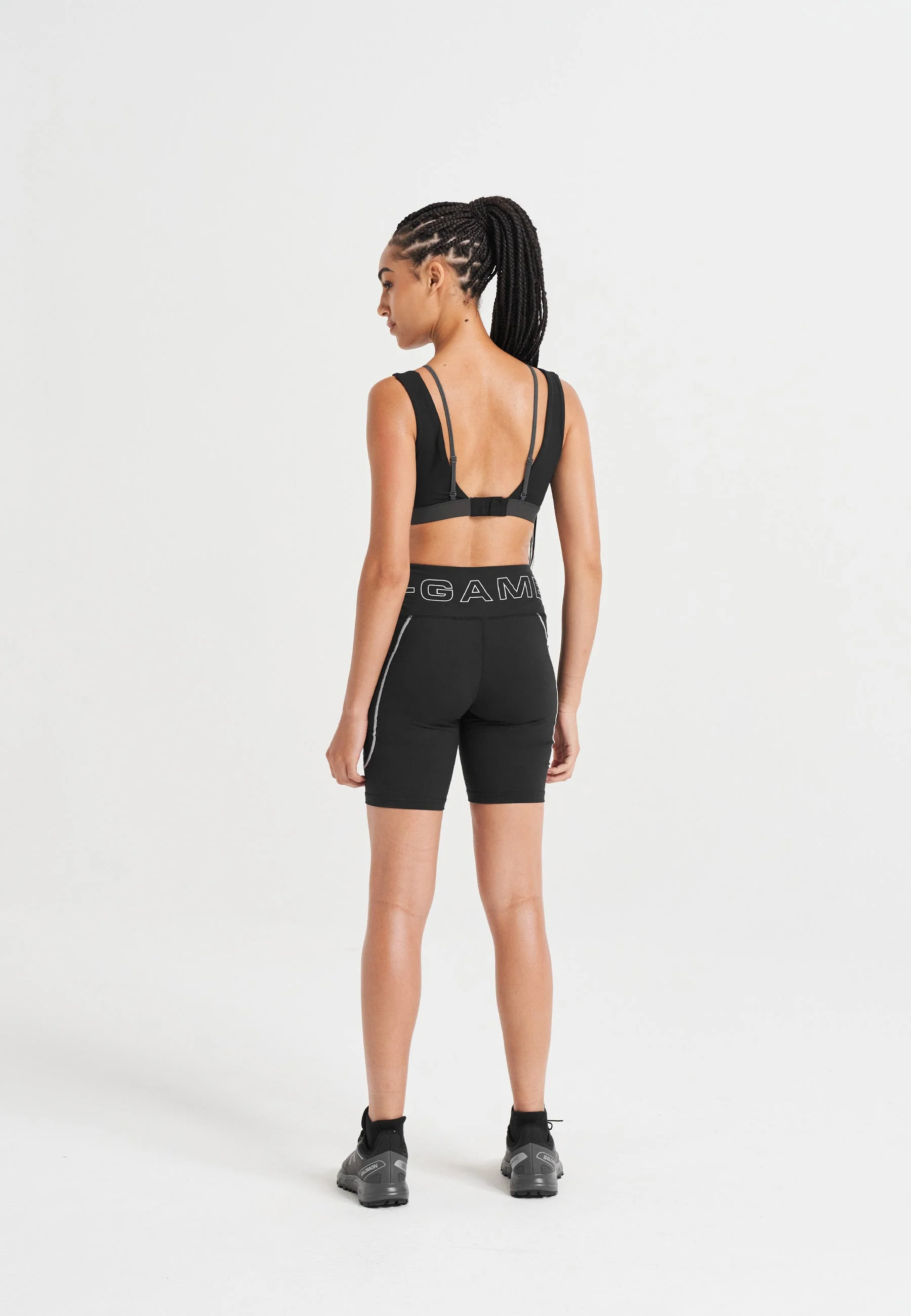 Women's Layered Sports Bra - Black/Asphalt - Image 4