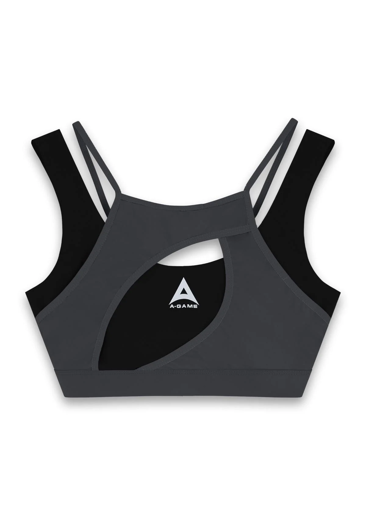 Women's Layered Sports Bra - Black/Asphalt - Image 5