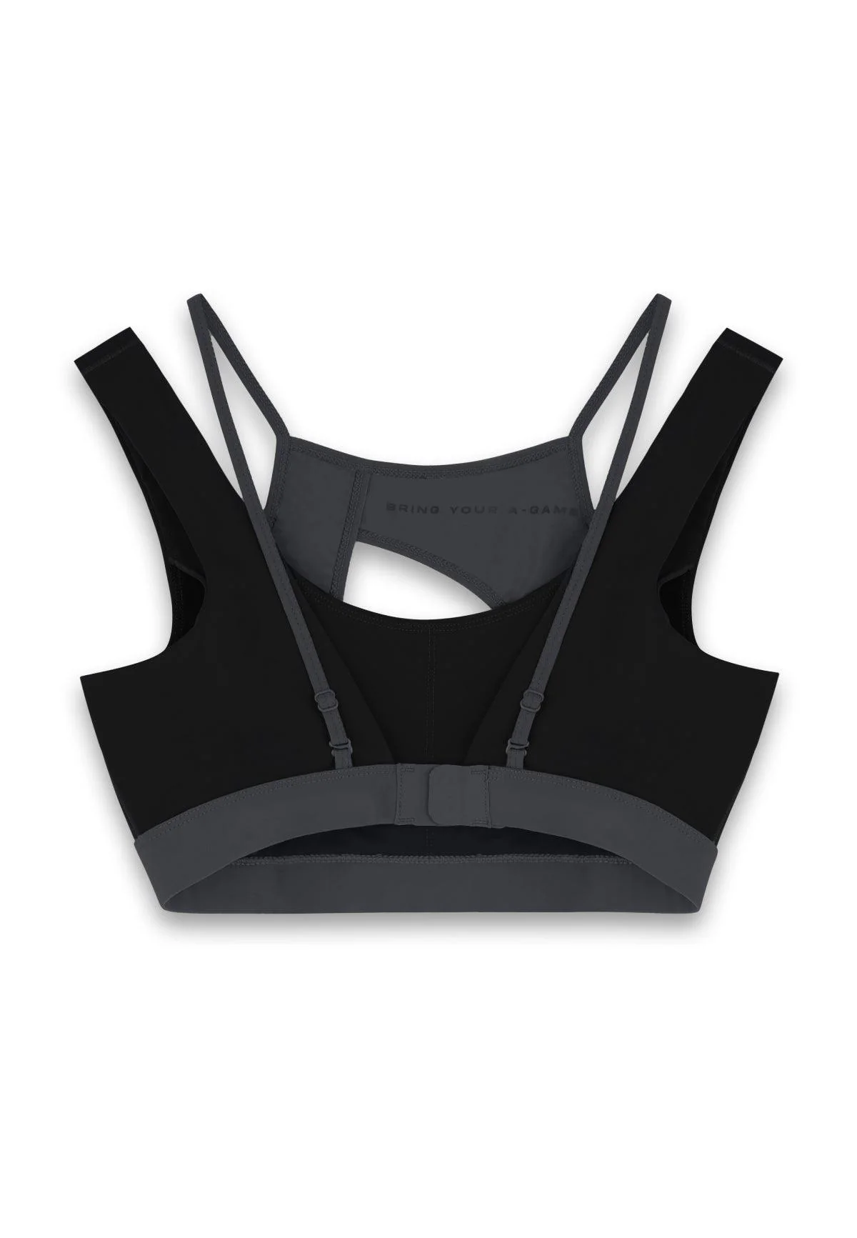 Women's Layered Sports Bra - Black/Asphalt - Image 6