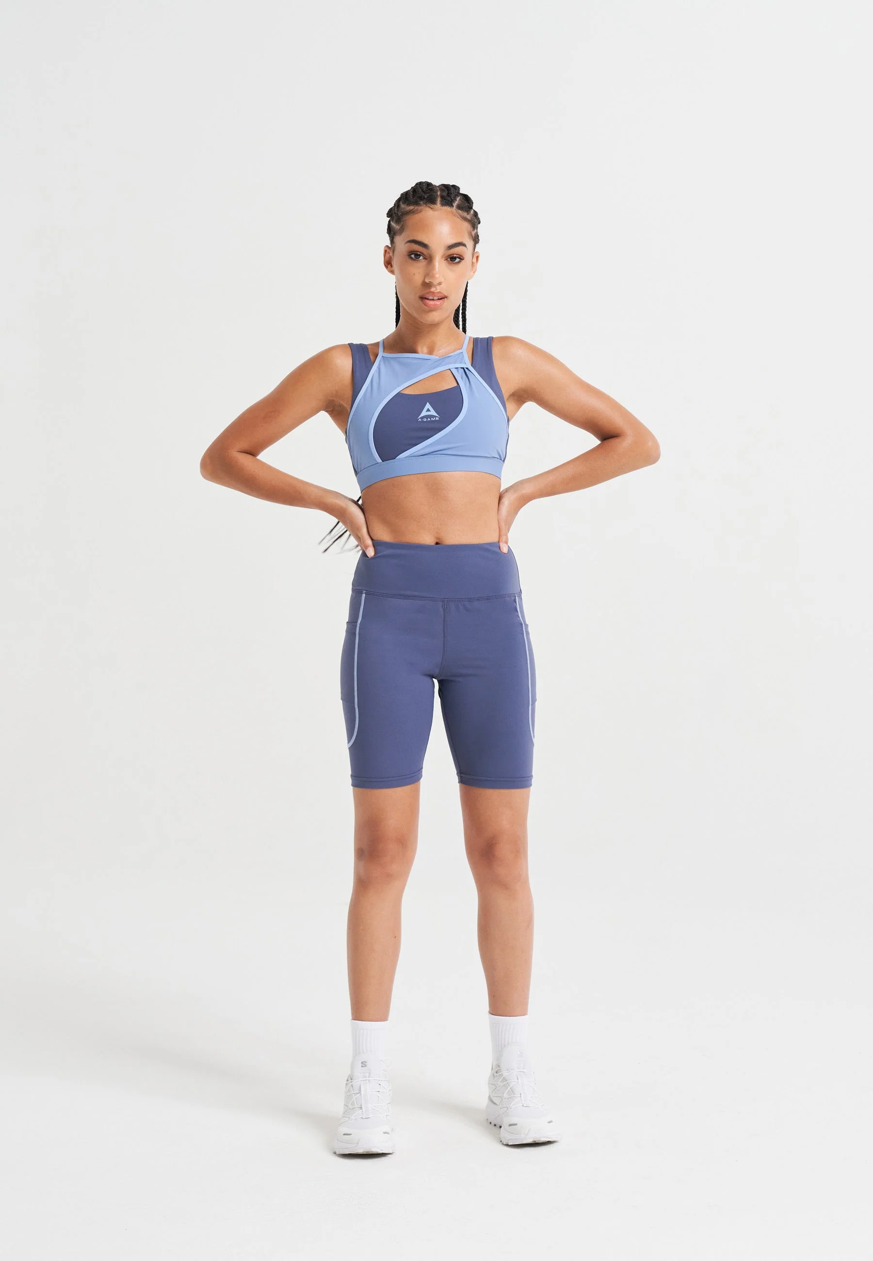 Women's Layered Sports Bra - Crown Blue/Open Air - Image 3