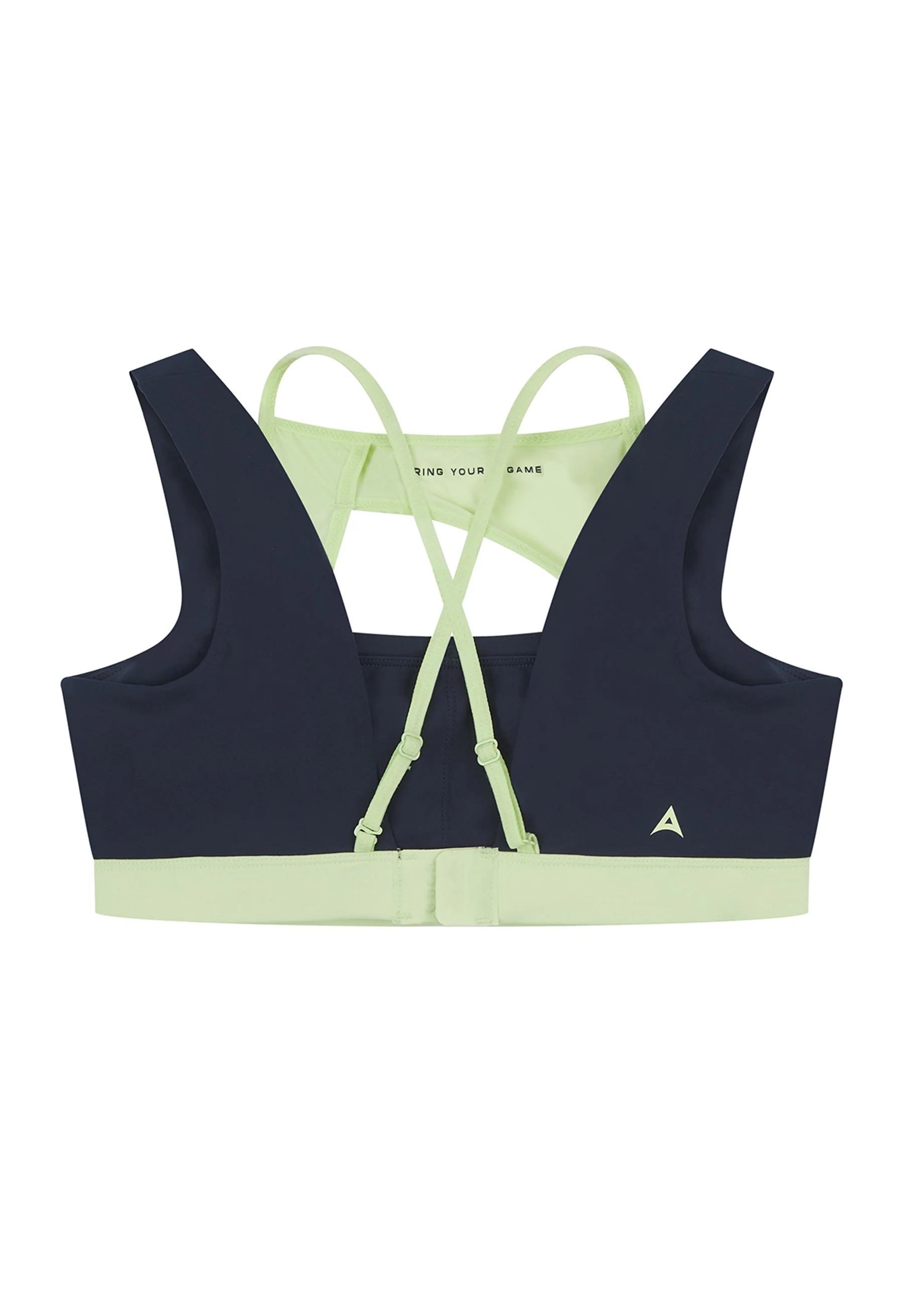 Women's Layered Sports Bra - Navy/Lime - Image 6