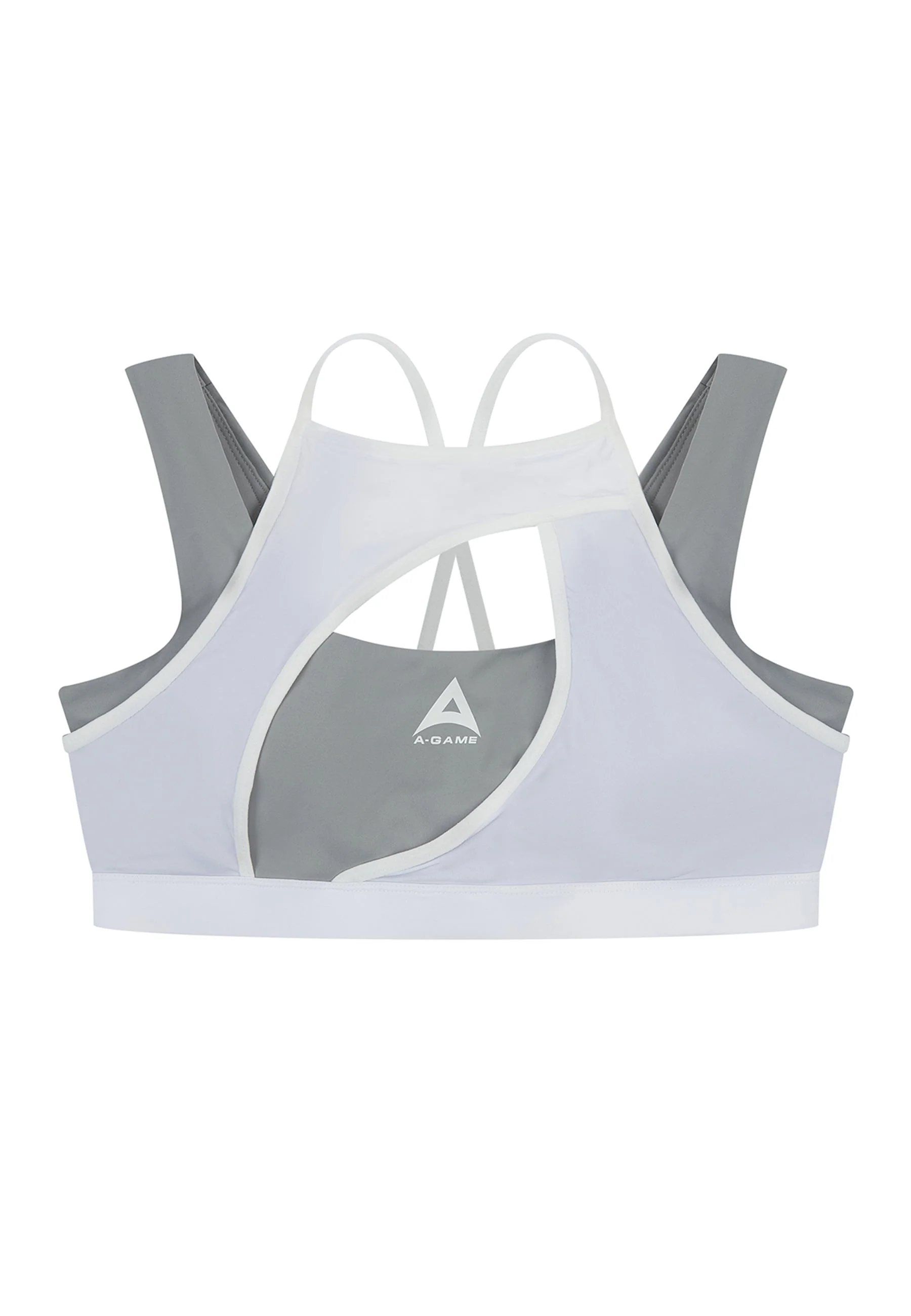 Women's Layered Sports Bra - White/Grey - Image 5