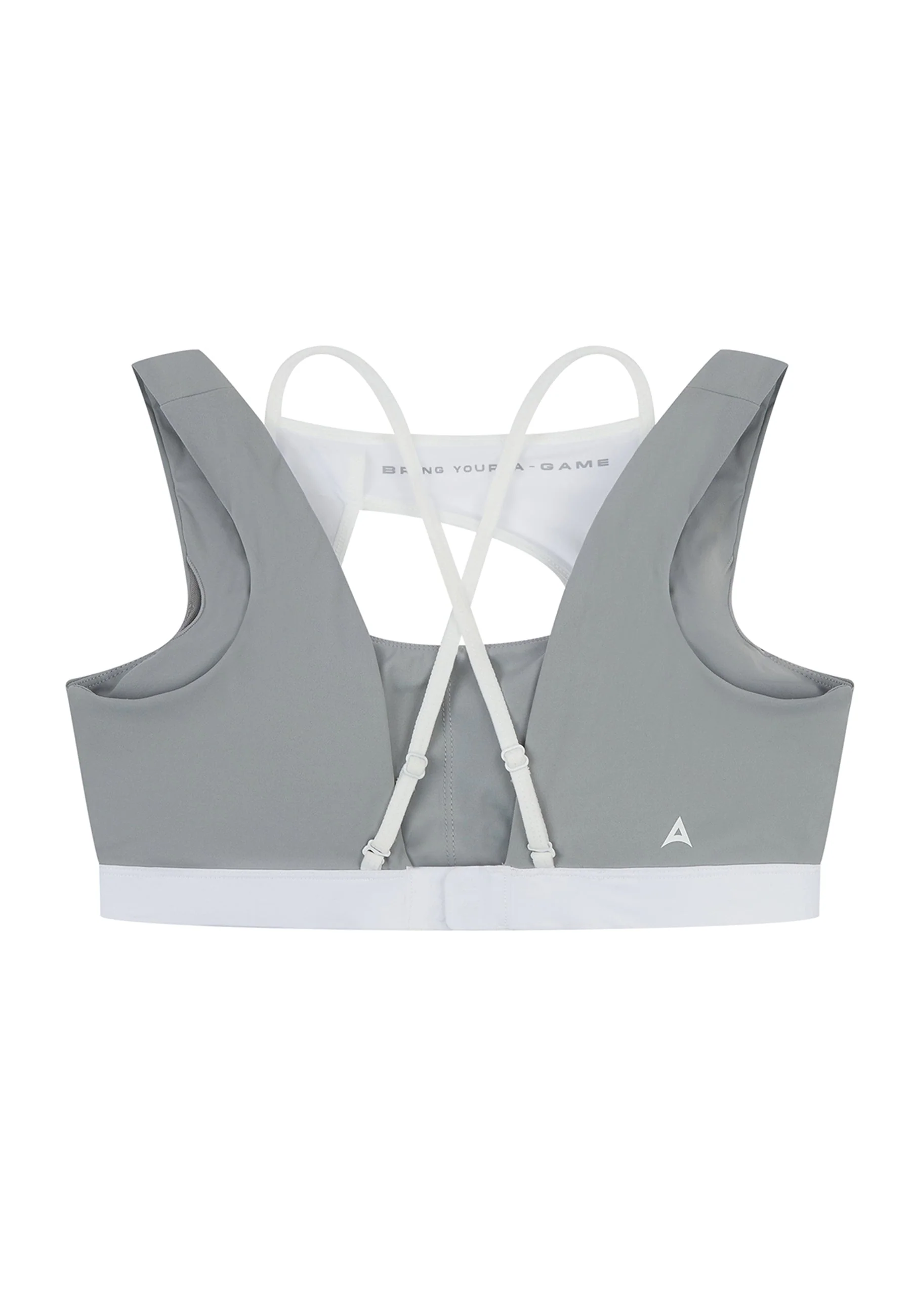 Women's Layered Sports Bra - White/Grey - Image 6