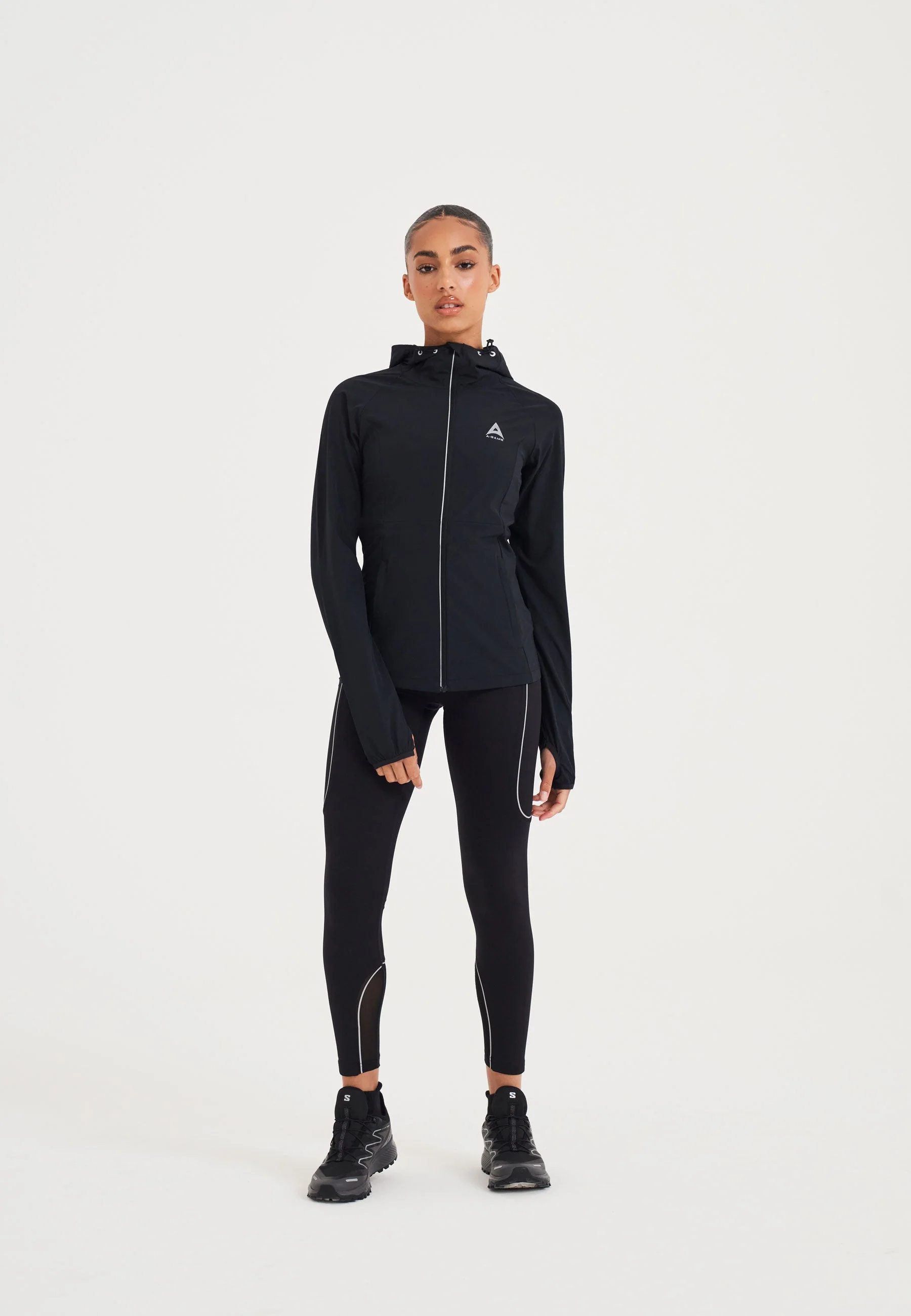 Women's Lightweight Running Jacket - Black/Silver - Image 4