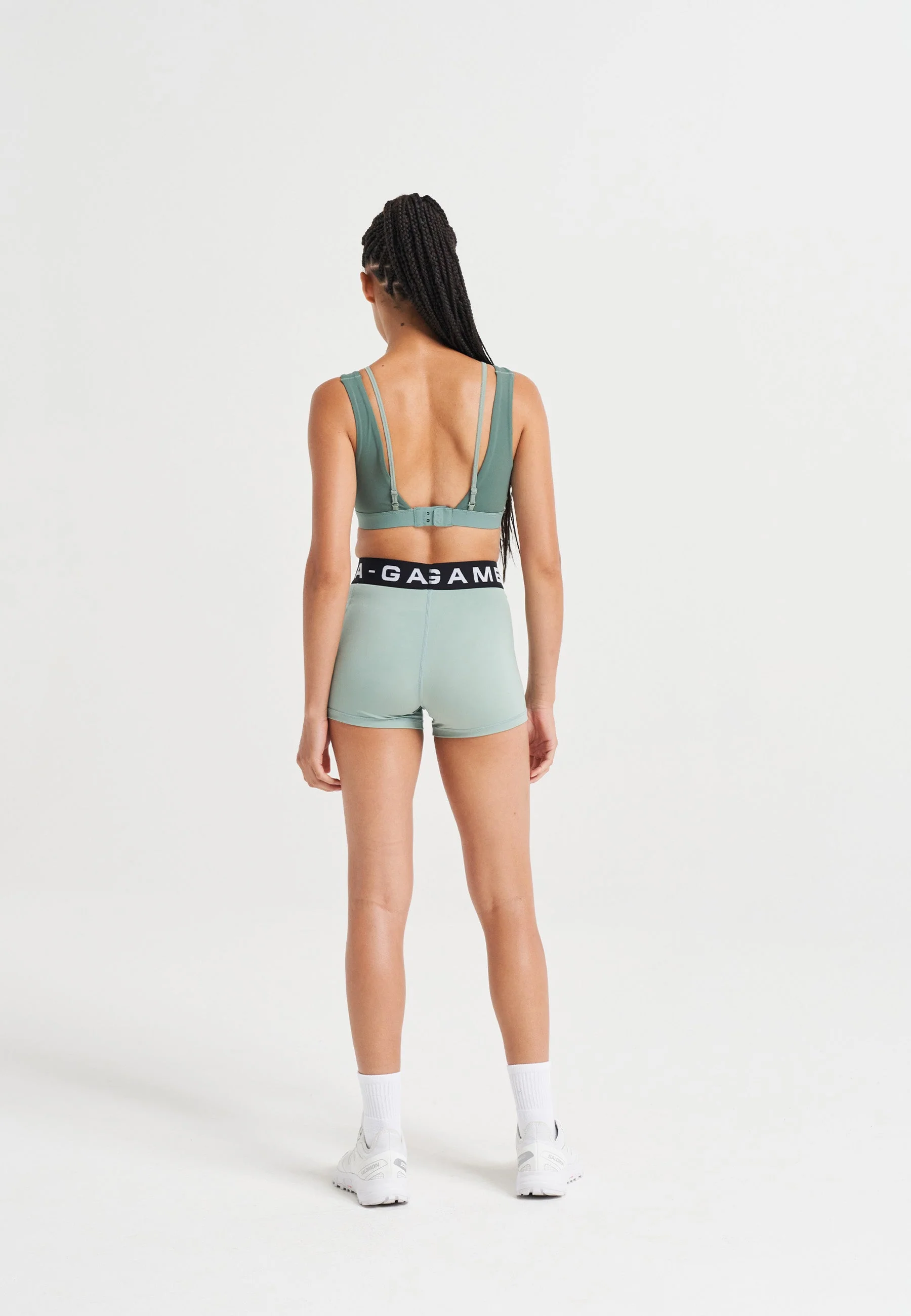 Women's Cropped Training Shorts - Sage Green - Image 4
