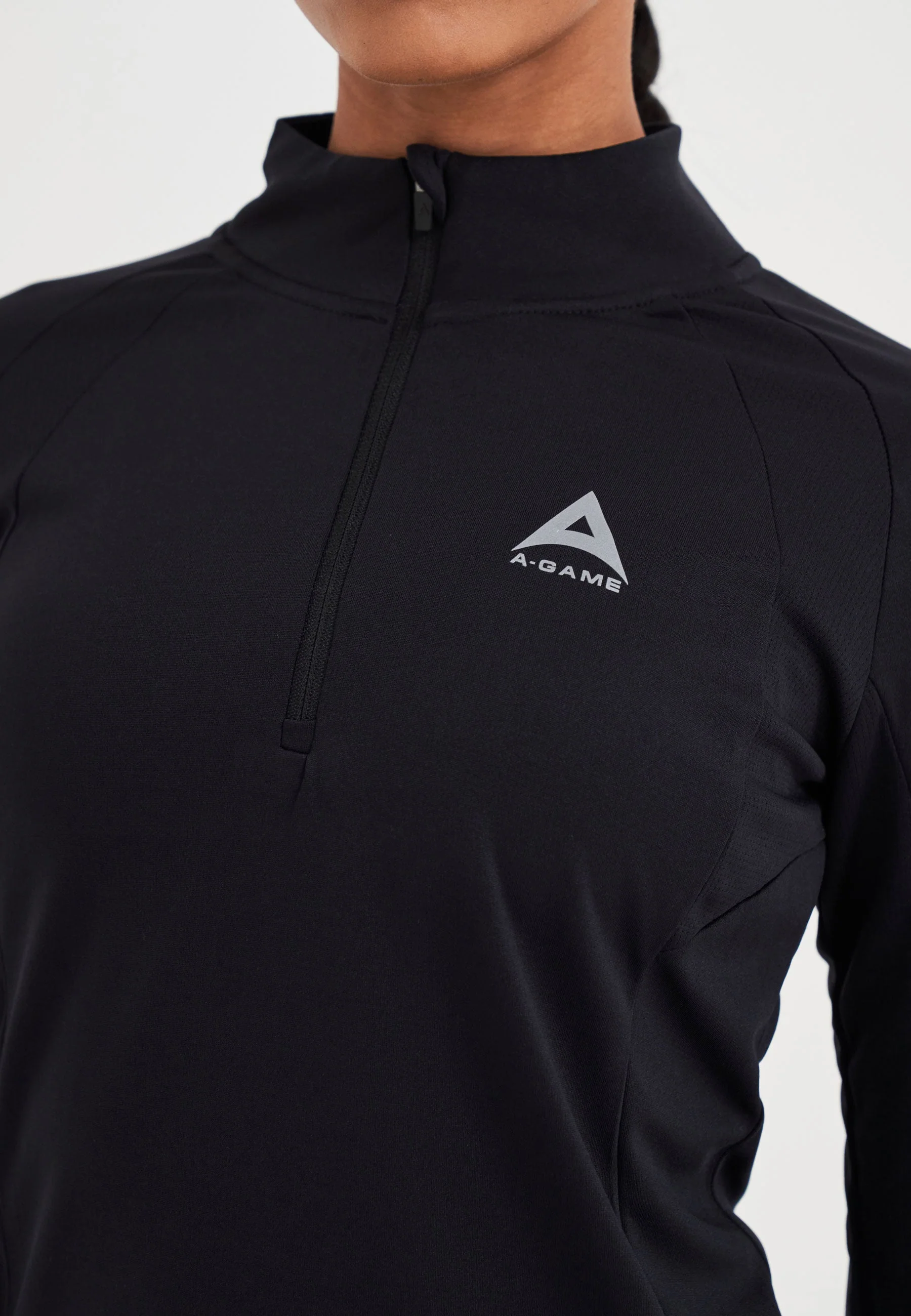 Women's Quarter Zip Training Top - Black - Image 3