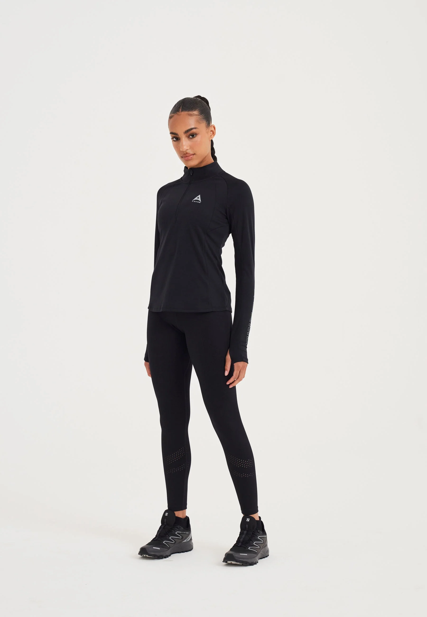 Women's Quarter Zip Training Top - Black - Image 4