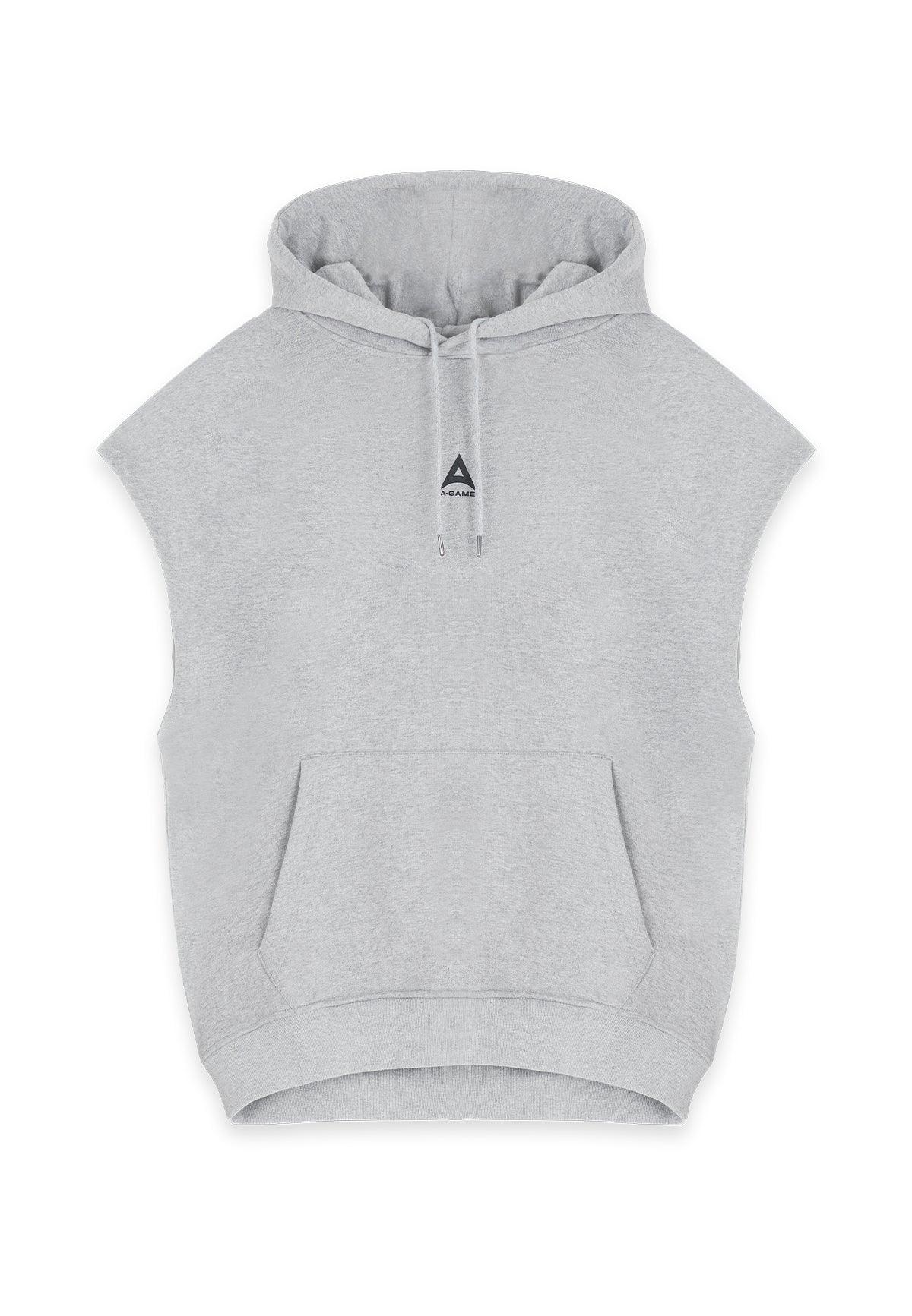 Women's Cropped Sleeveless Hoodie - Grey Marl - Image 5