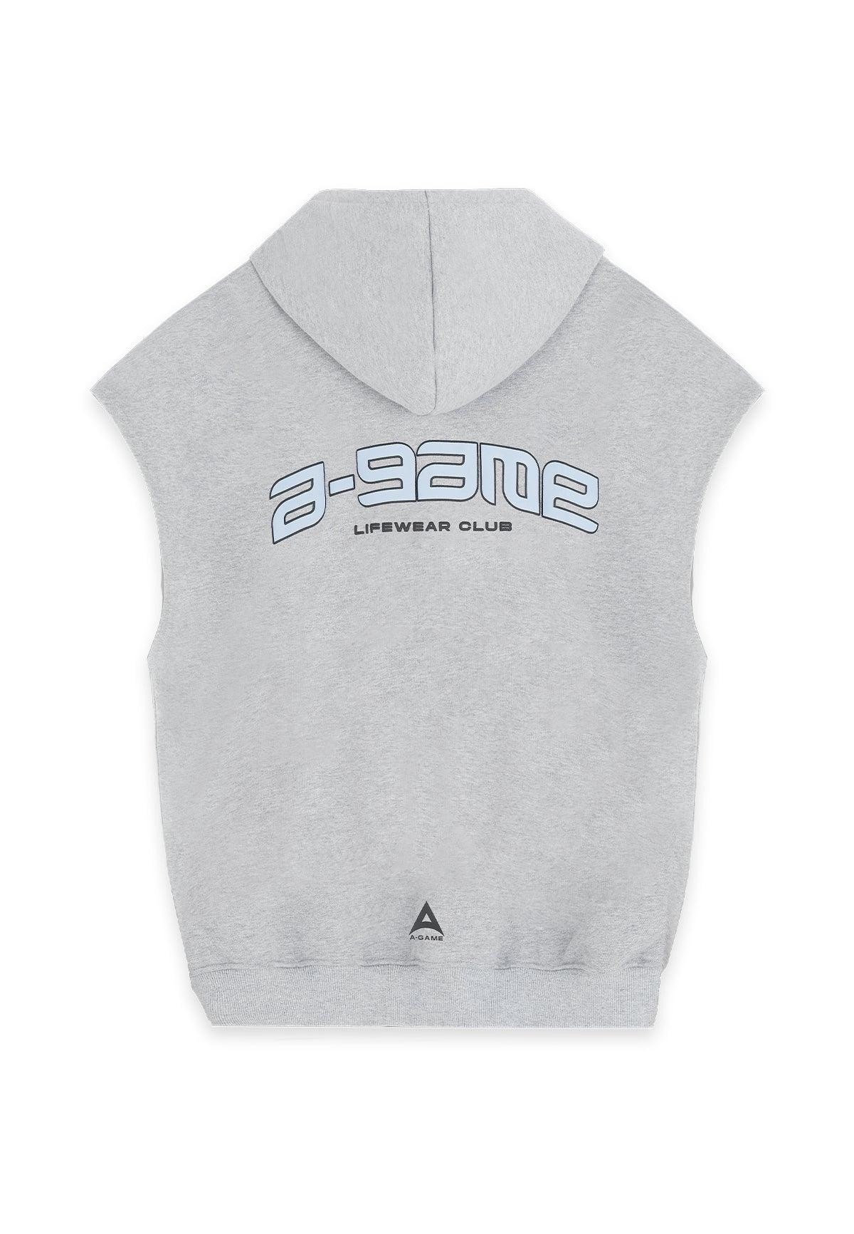Women's Cropped Sleeveless Hoodie - Grey Marl - Image 6