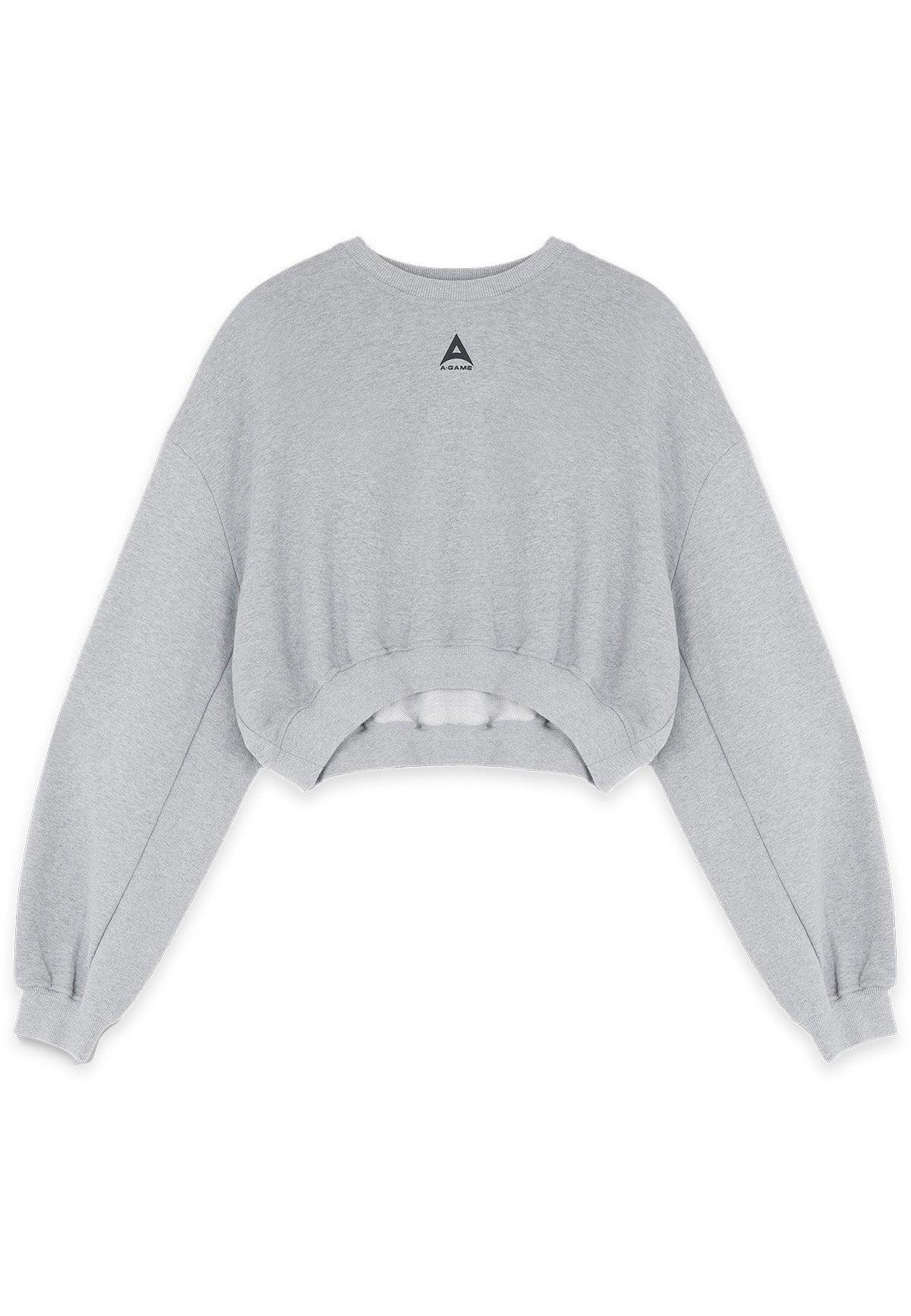 Women's Cropped Sweatshirt - Grey Marl - Image 5