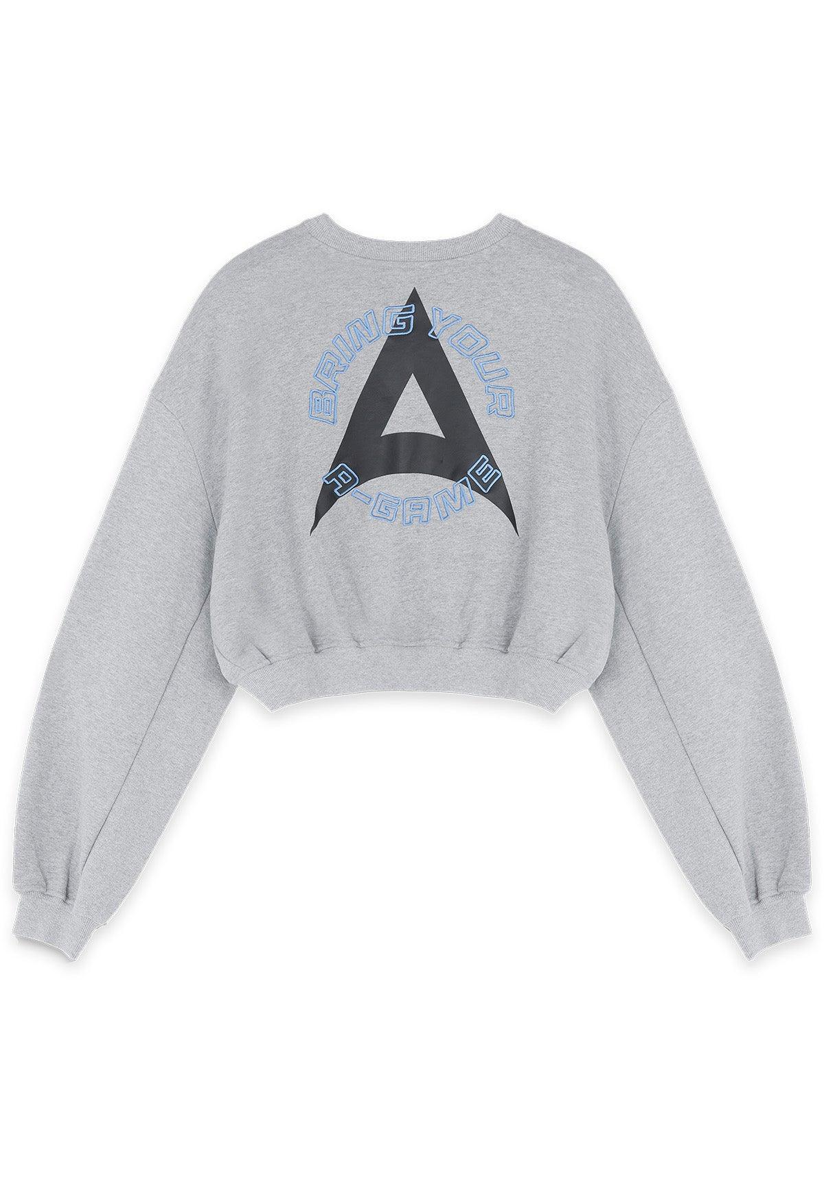 Women's Cropped Sweatshirt - Grey Marl - Image 6