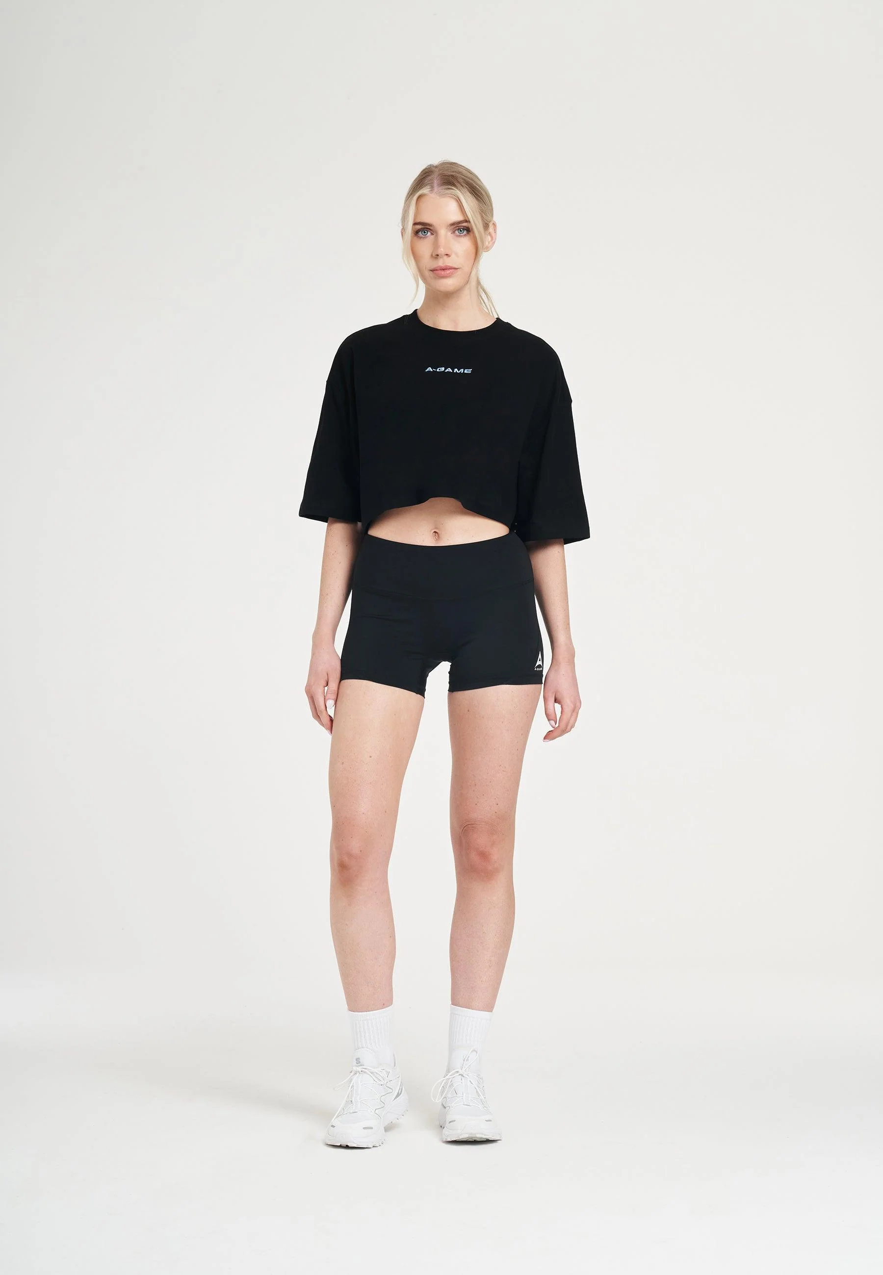 Women's Relaxed Cropped T-Shirt - Black - Image 3
