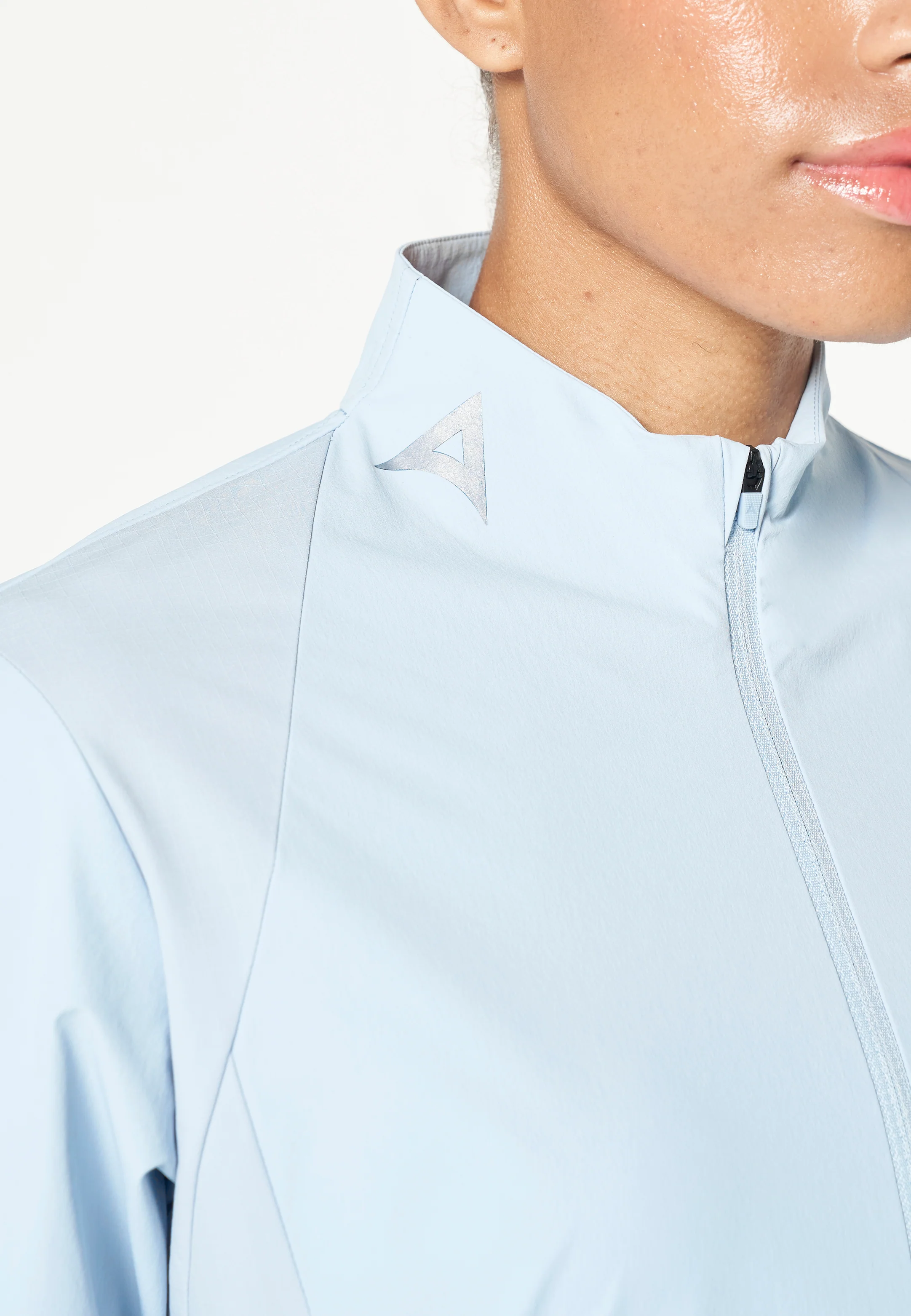 Women's Half Zip Pullover Jacket - Pale Blue - Image 3