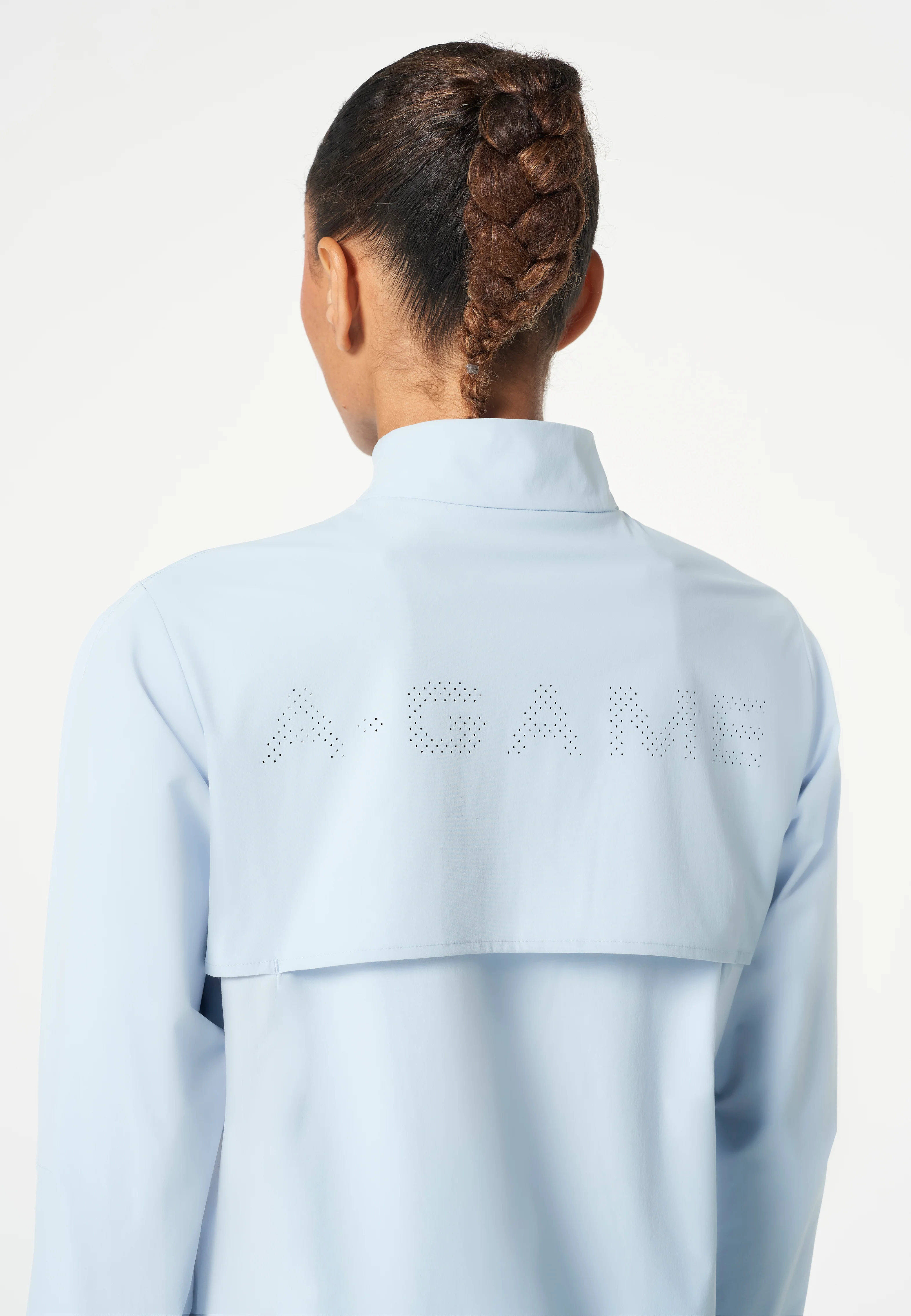 Women's Half Zip Pullover Jacket - Pale Blue - Image 5