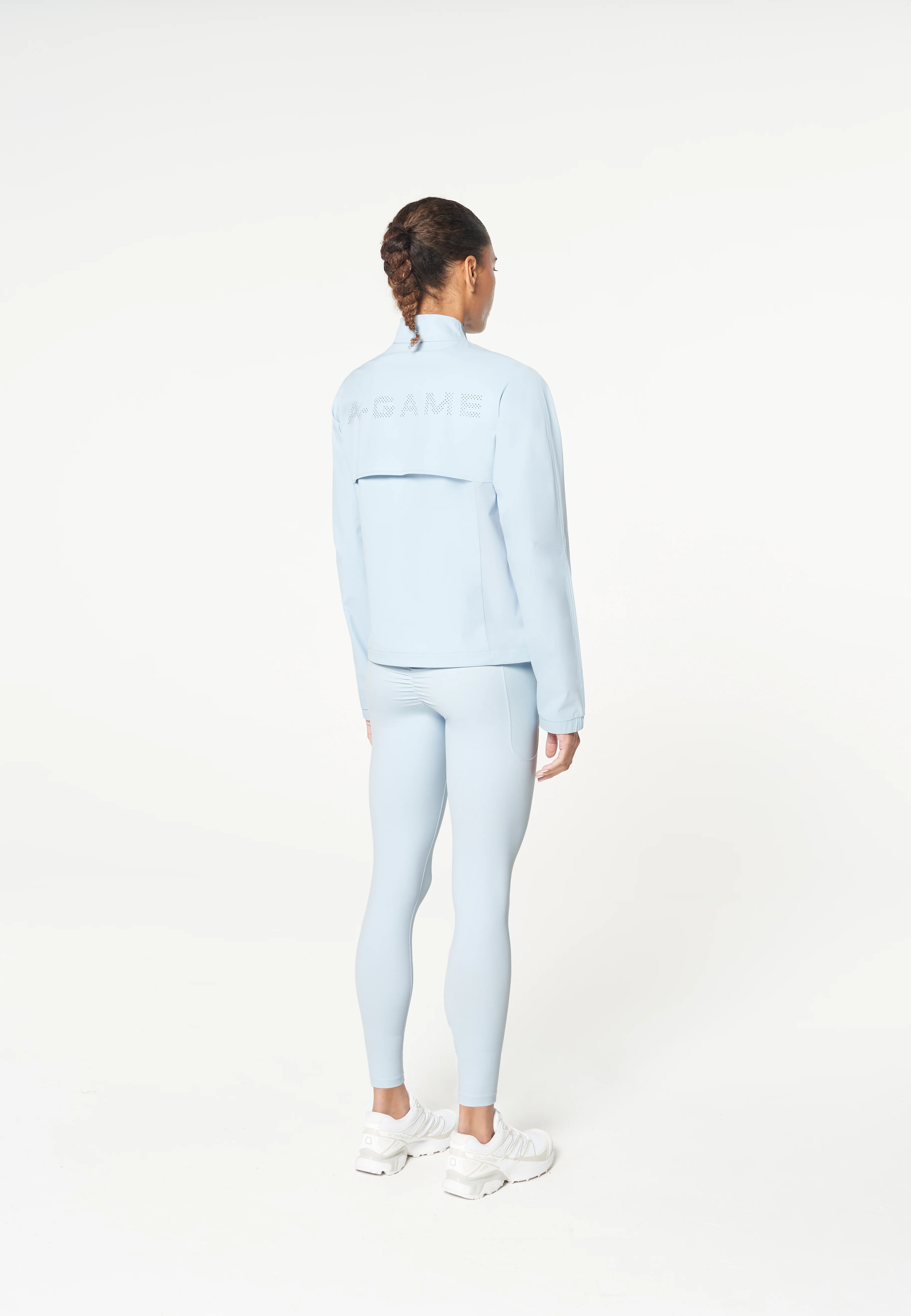 Women's Half Zip Pullover Jacket - Pale Blue - Image 7