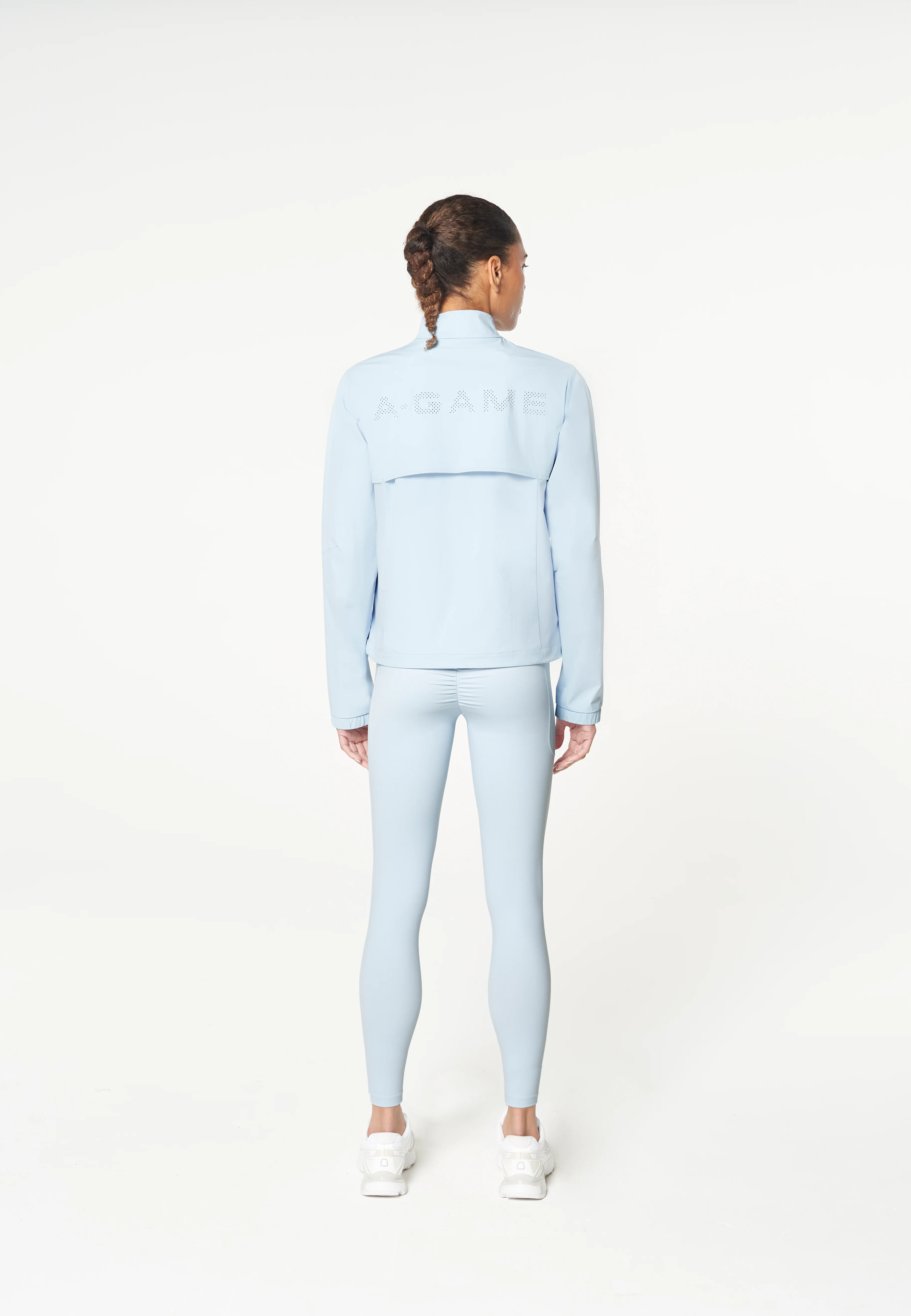 Women's Half Zip Pullover Jacket - Pale Blue - Image 8
