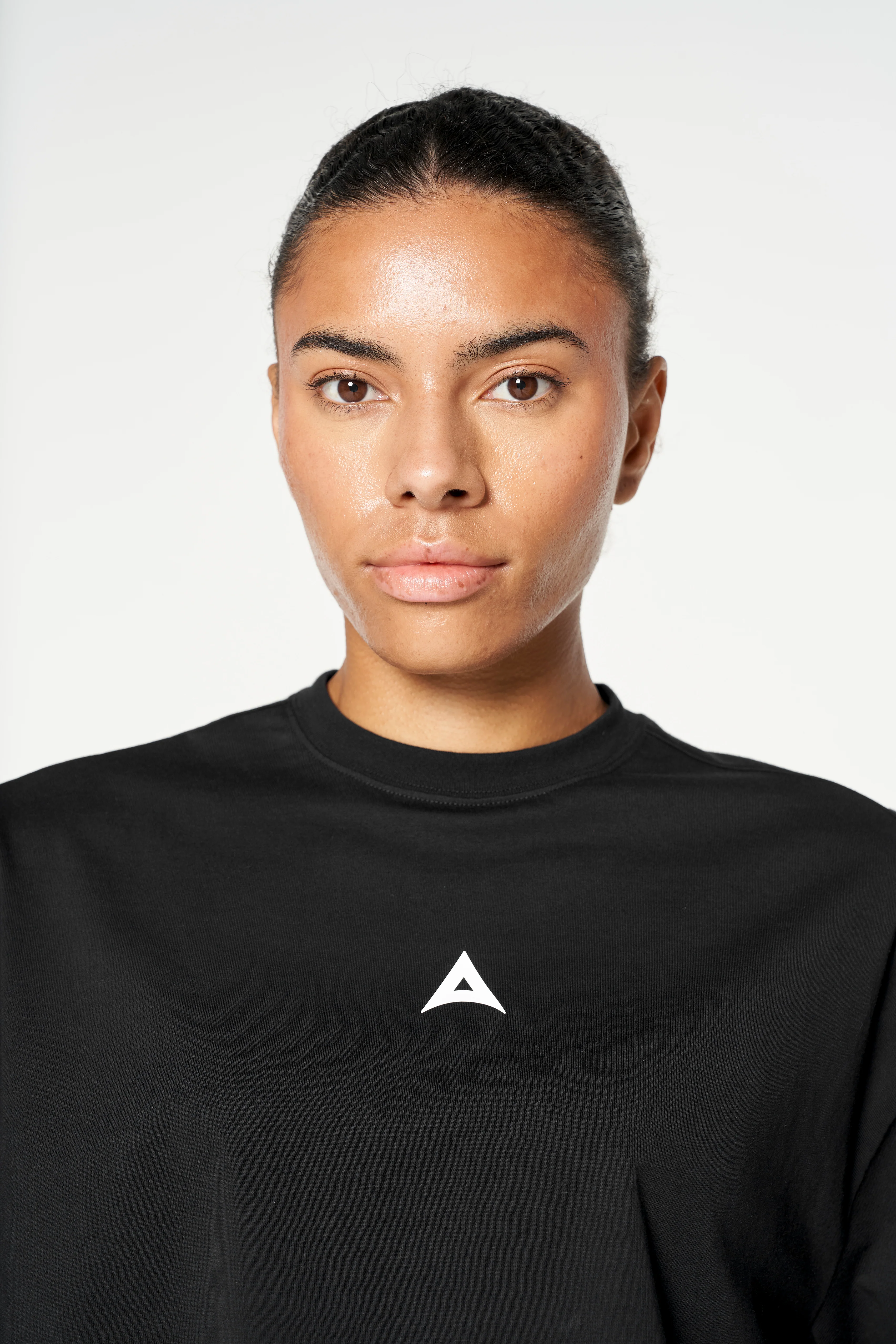 Women's Cropped Graphic T-Shirt - Black - Image 3
