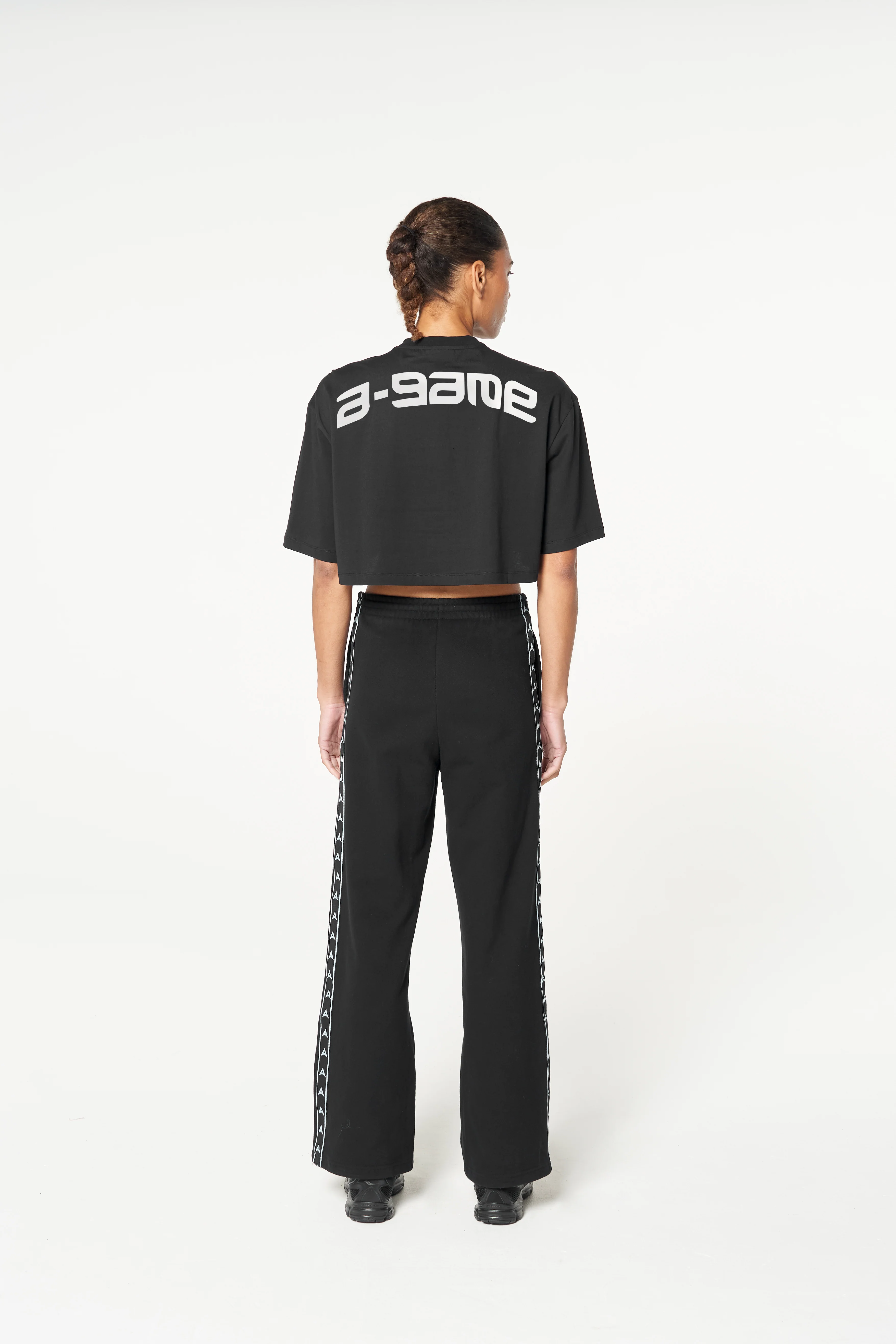 Women's Cropped Graphic T-Shirt - Black - Image 6
