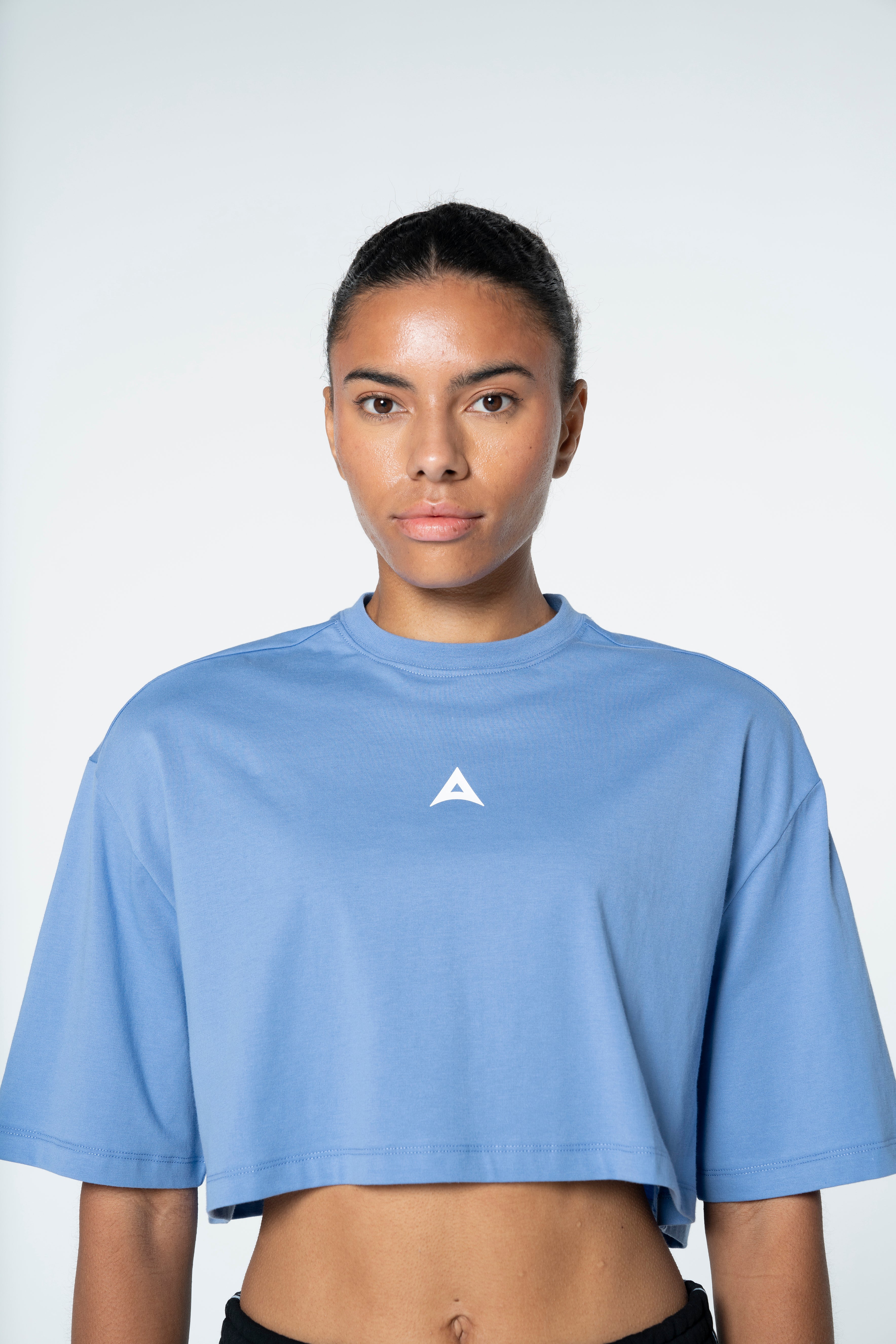 Women's Cropped Graphic T-Shirt - Cornflower - Image 3
