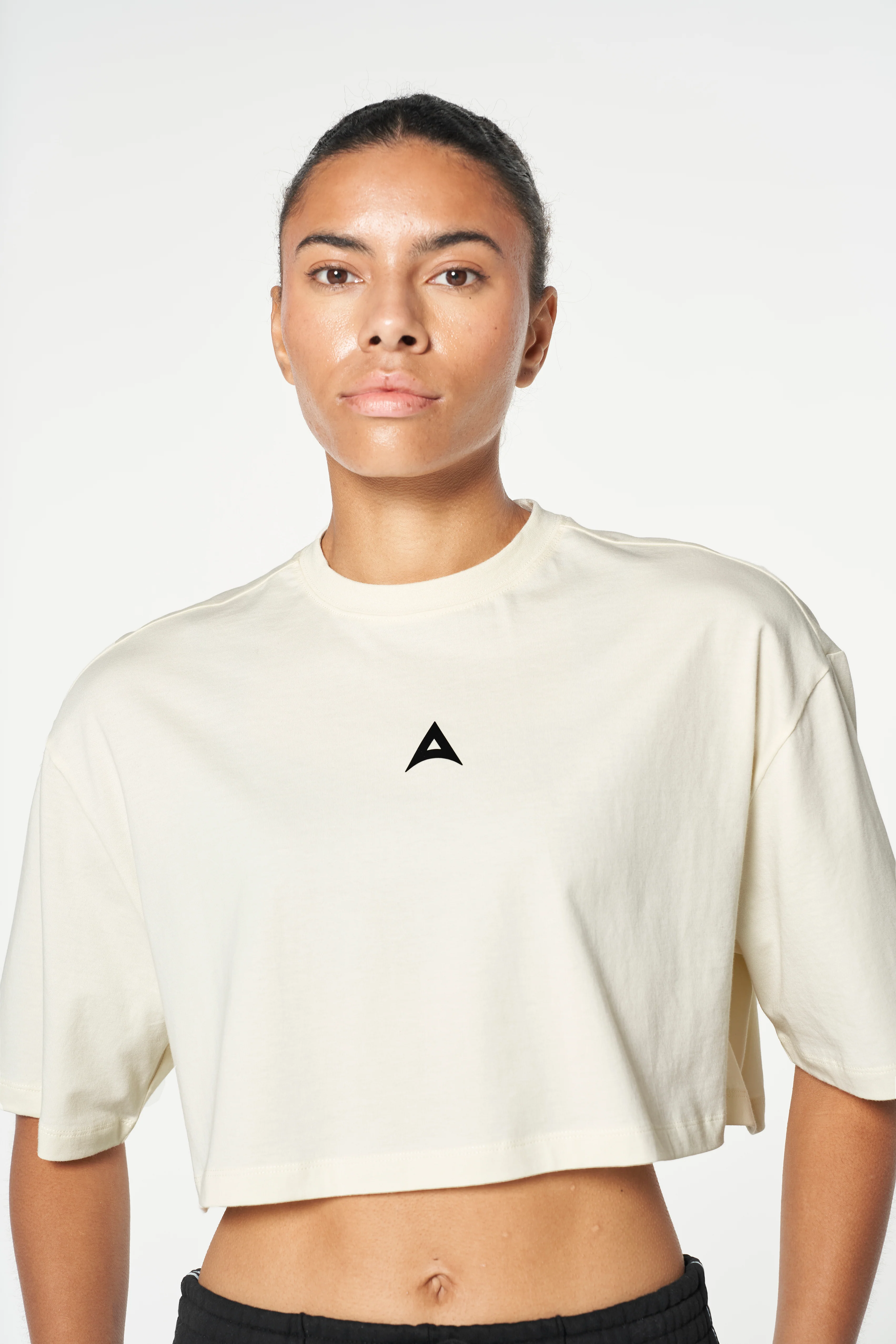 Women's Cropped Graphic T-Shirt - Ecru - Image 3