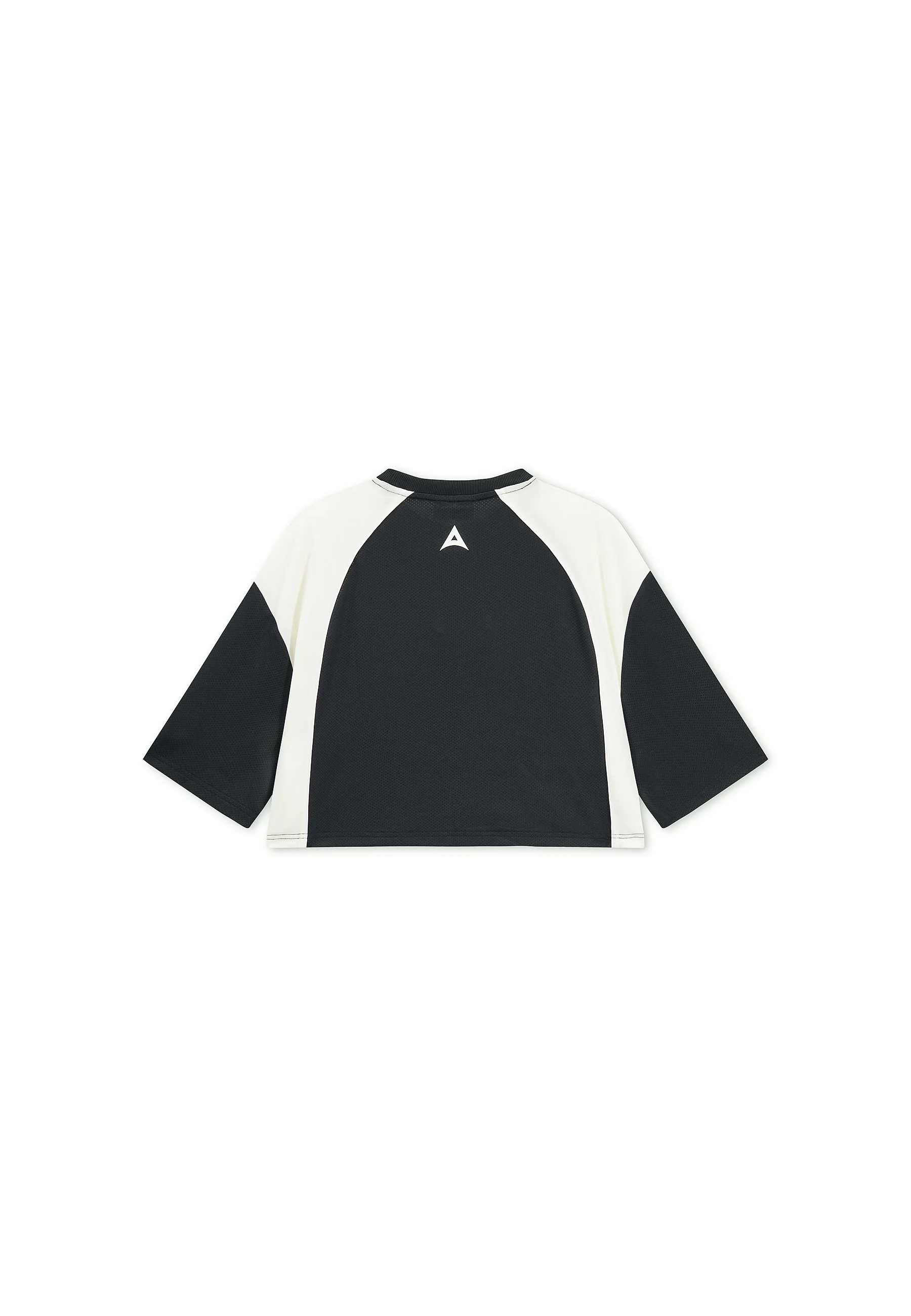 Women's Cropped Mesh Panel T-Shirt - Black - Image 8