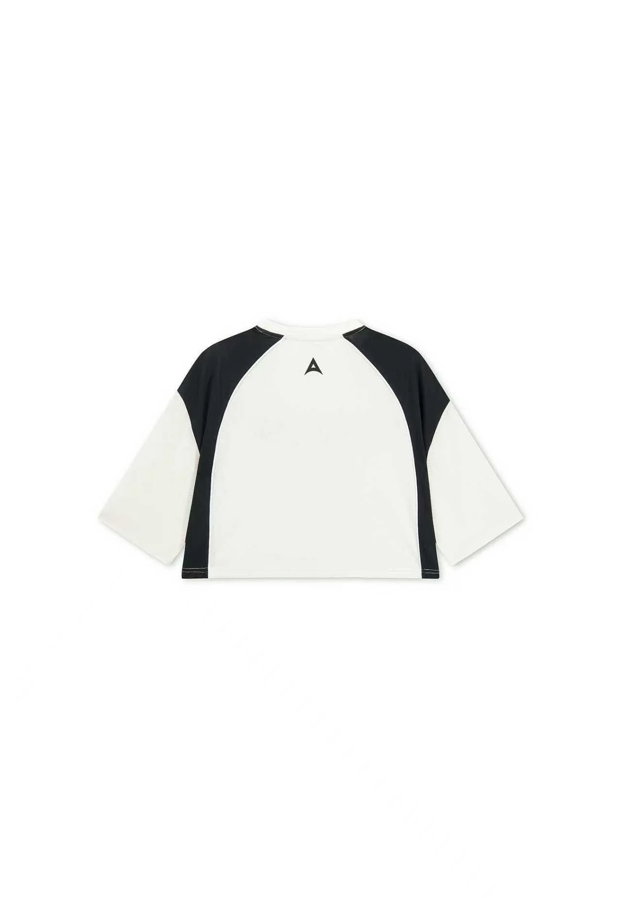 Women's Cropped Mesh Panel T-Shirt - Ecru - Image 8