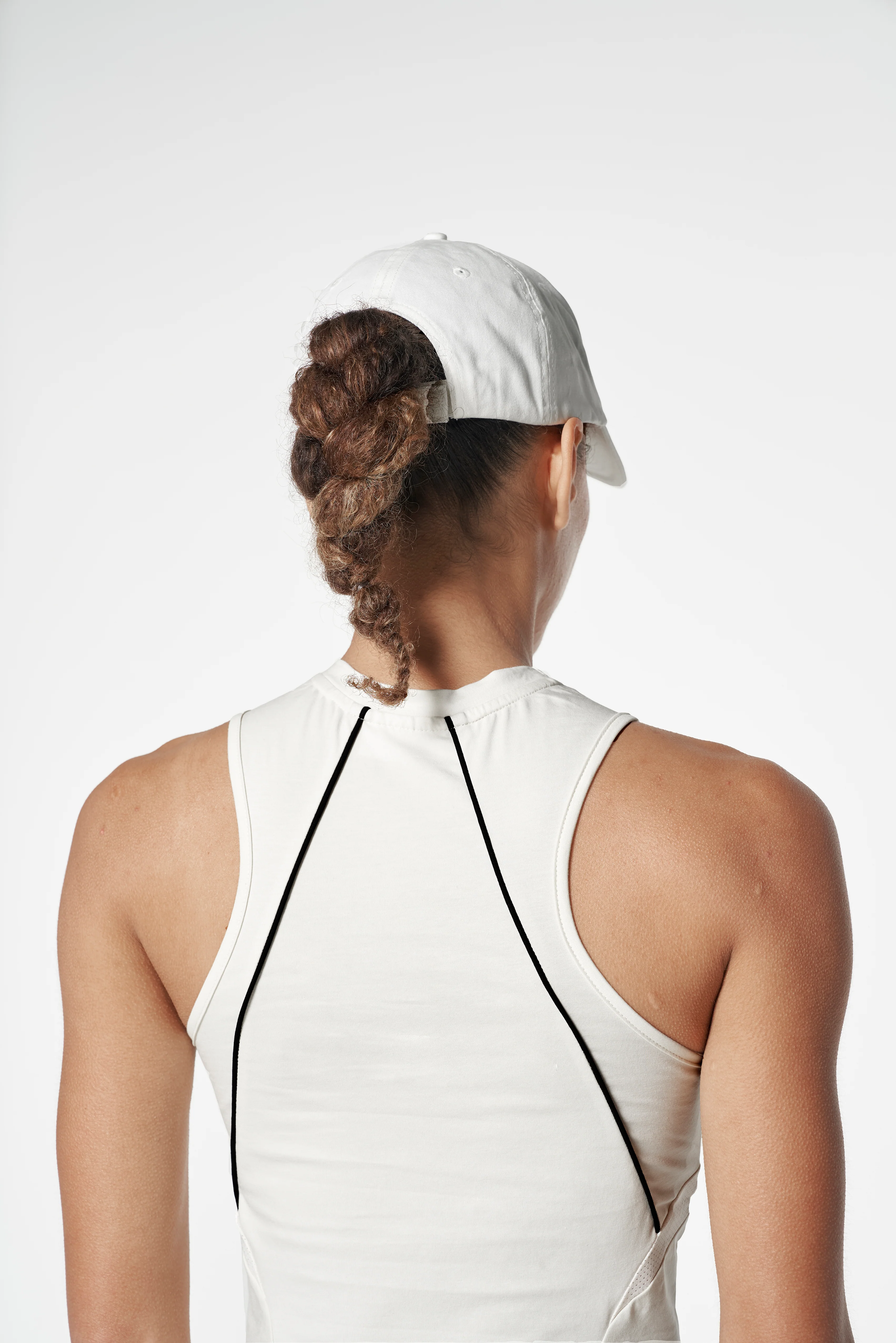 Women's Fitted High Neck Vest - Ecru - Image 3
