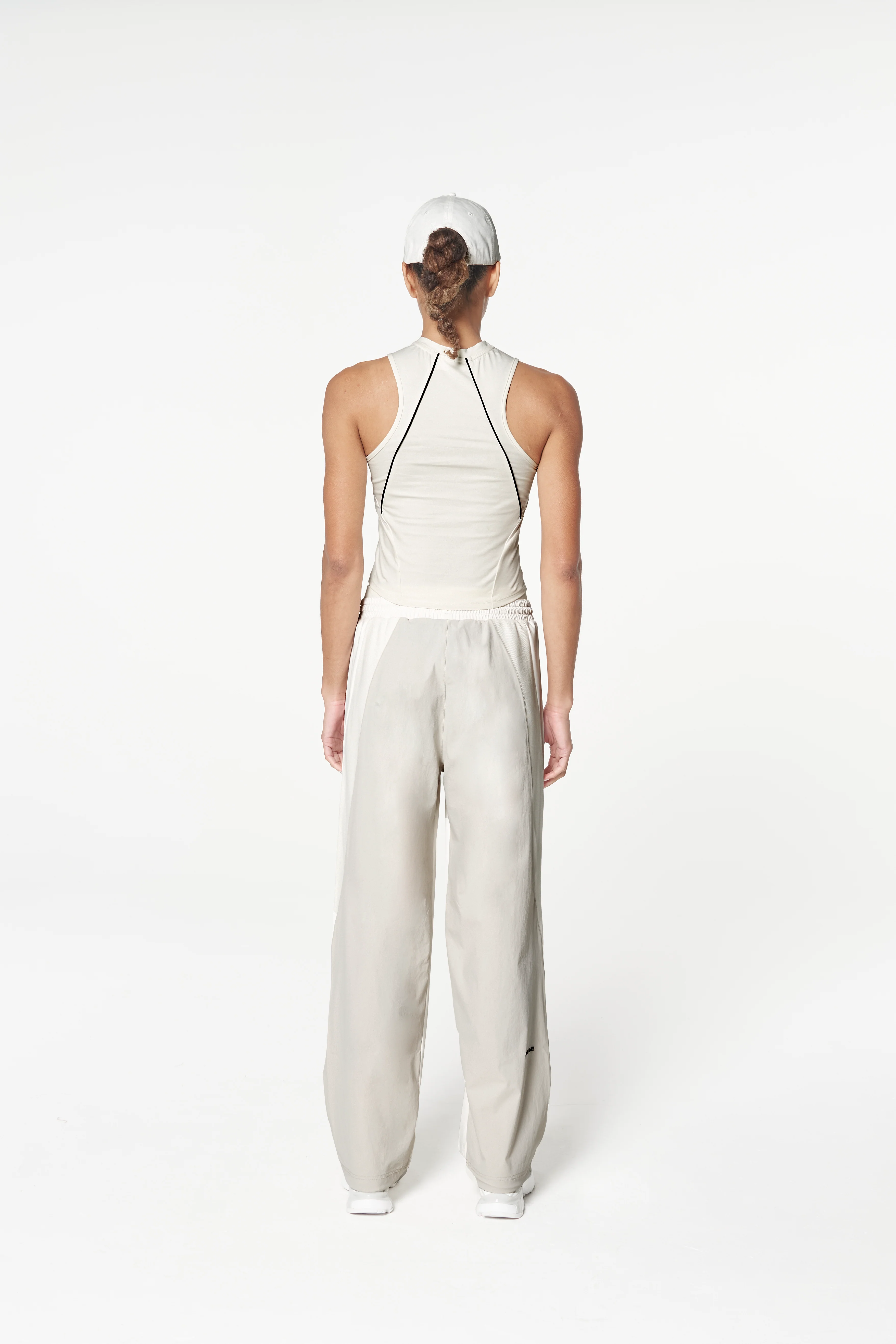 Women's Fitted High Neck Vest - Ecru - Image 6