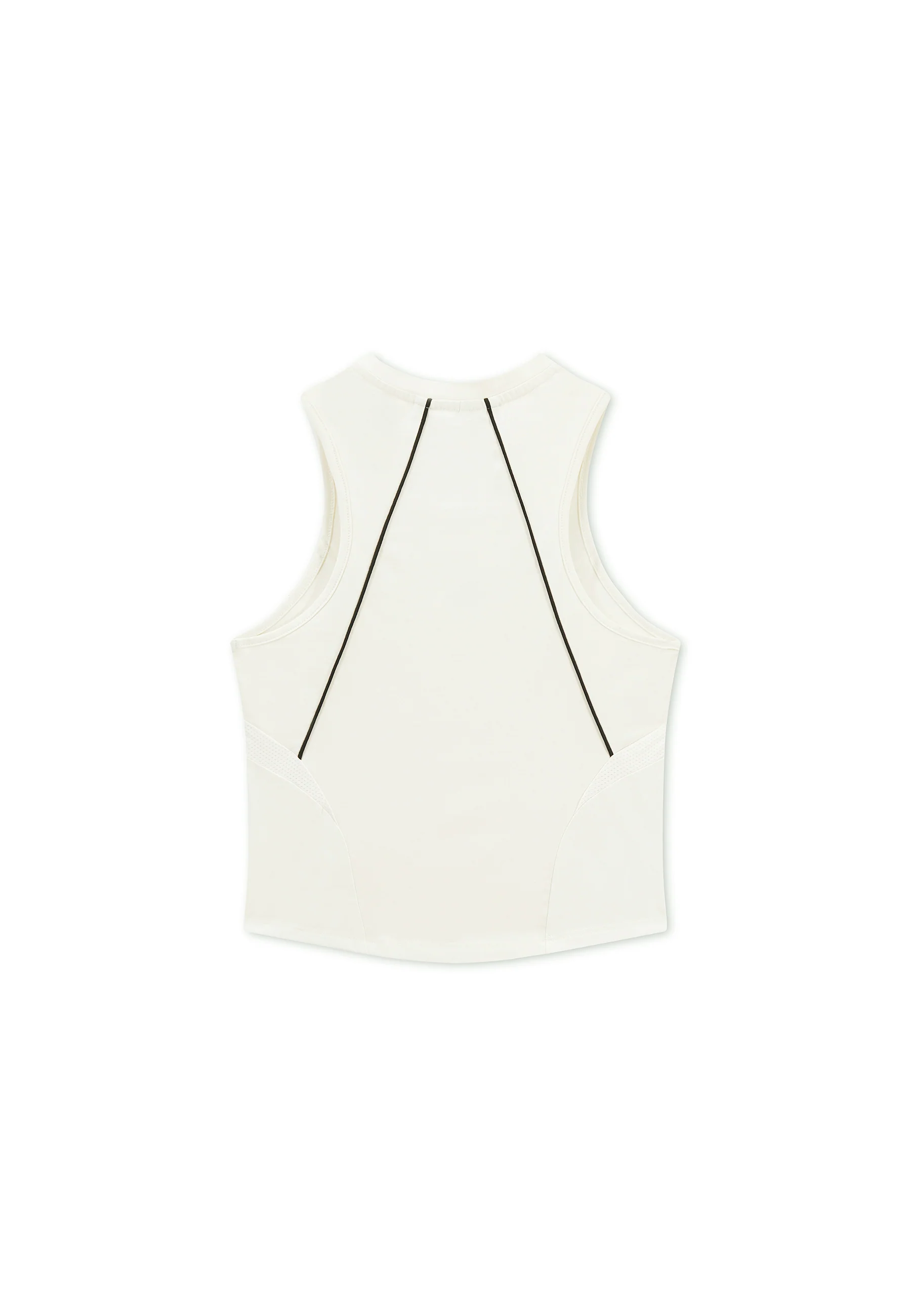 Women's Fitted High Neck Vest - Ecru - Image 8