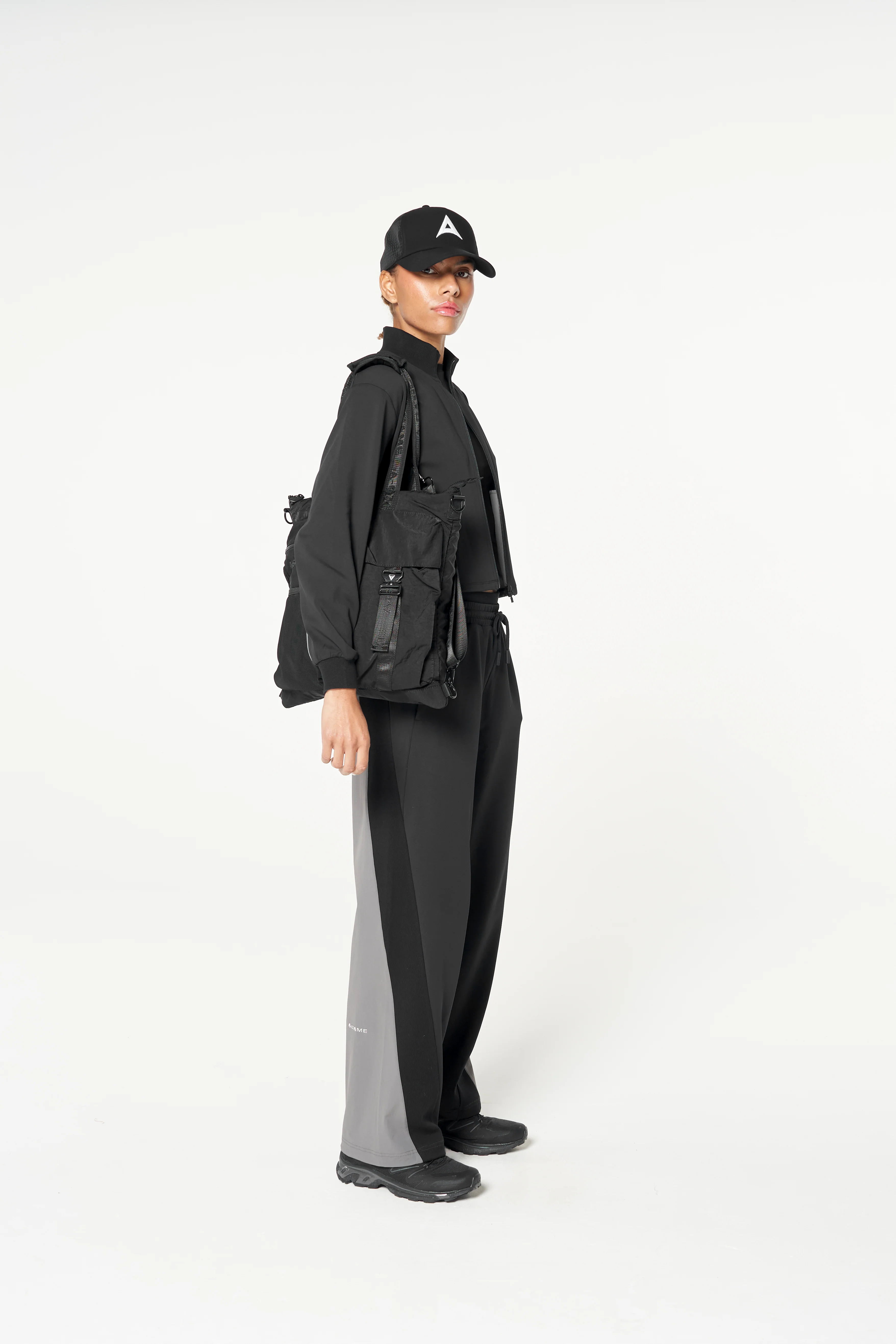 Women's Oversized Track Jacket - Black - Image 10