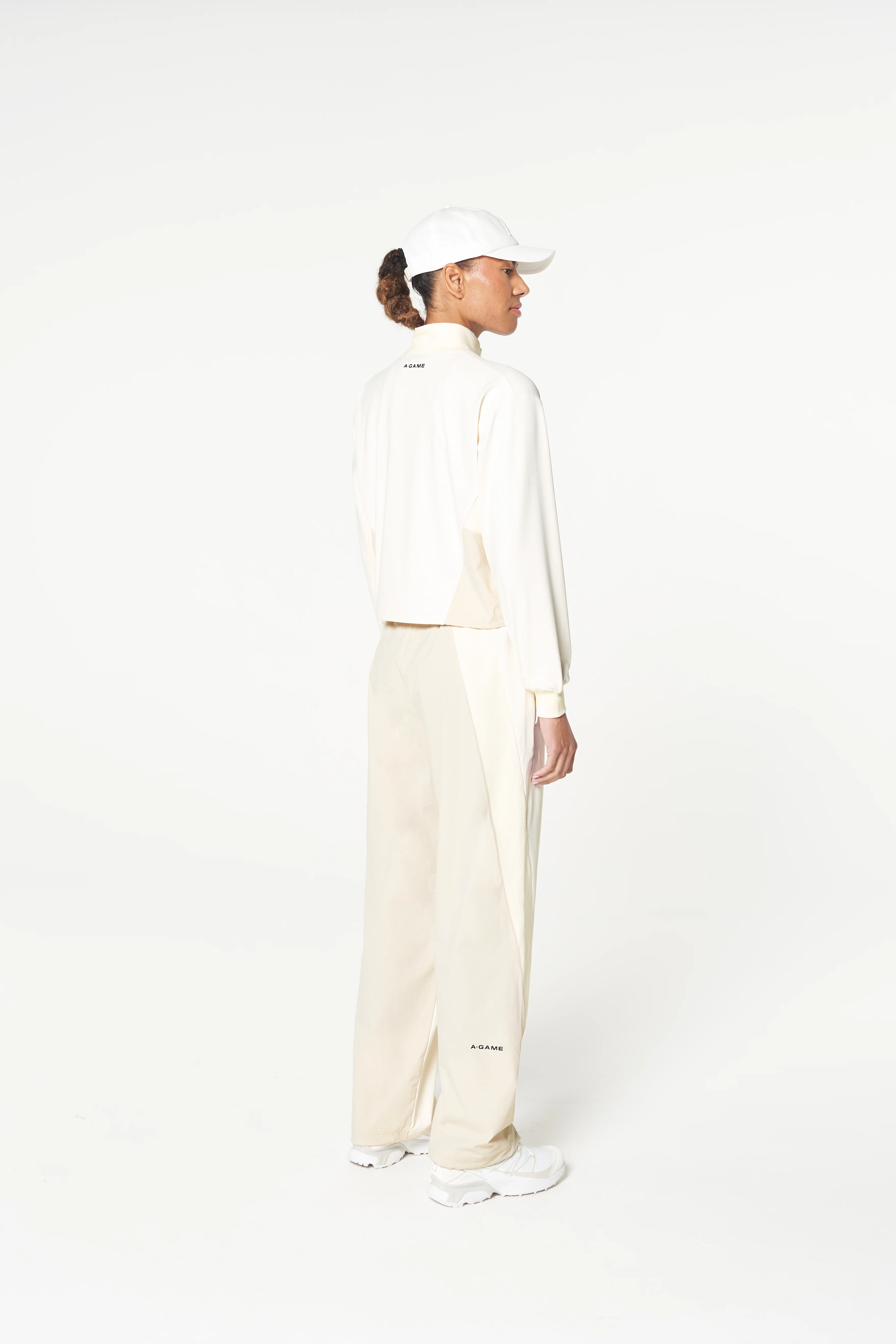 Women's Oversized Track Pants - Ecru - Image 6