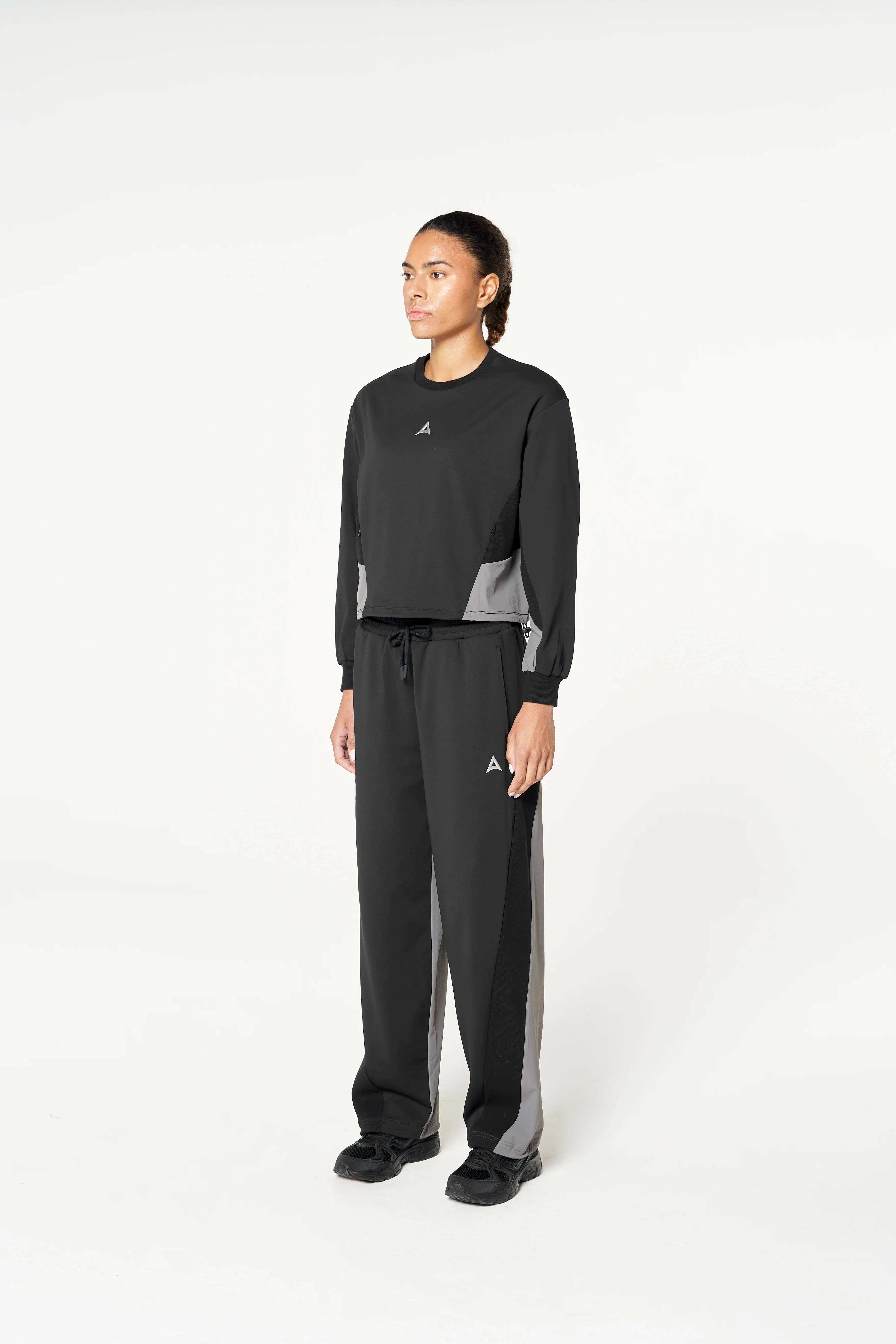 Women's Oversized Track Sweater - Black - Image 7