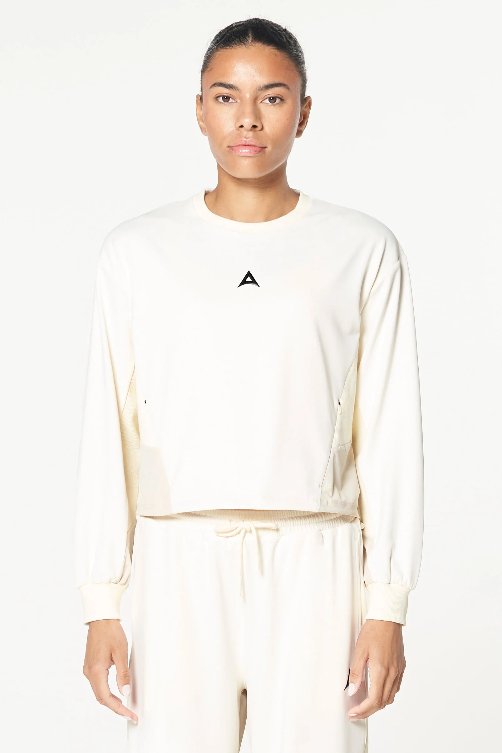 Women's Oversized Track Sweater - Ecru