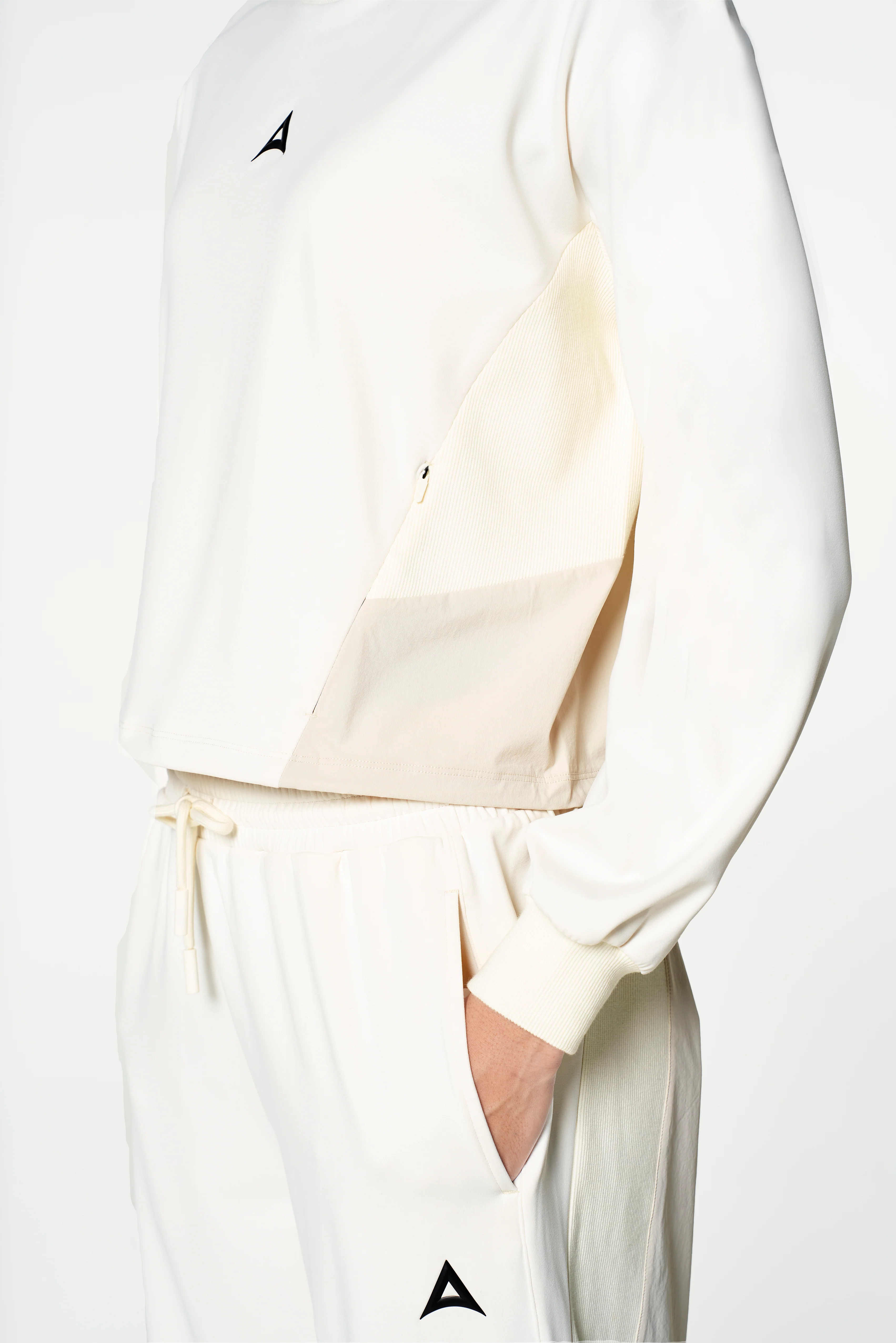 Women's Oversized Track Sweater - Ecru - Image 2