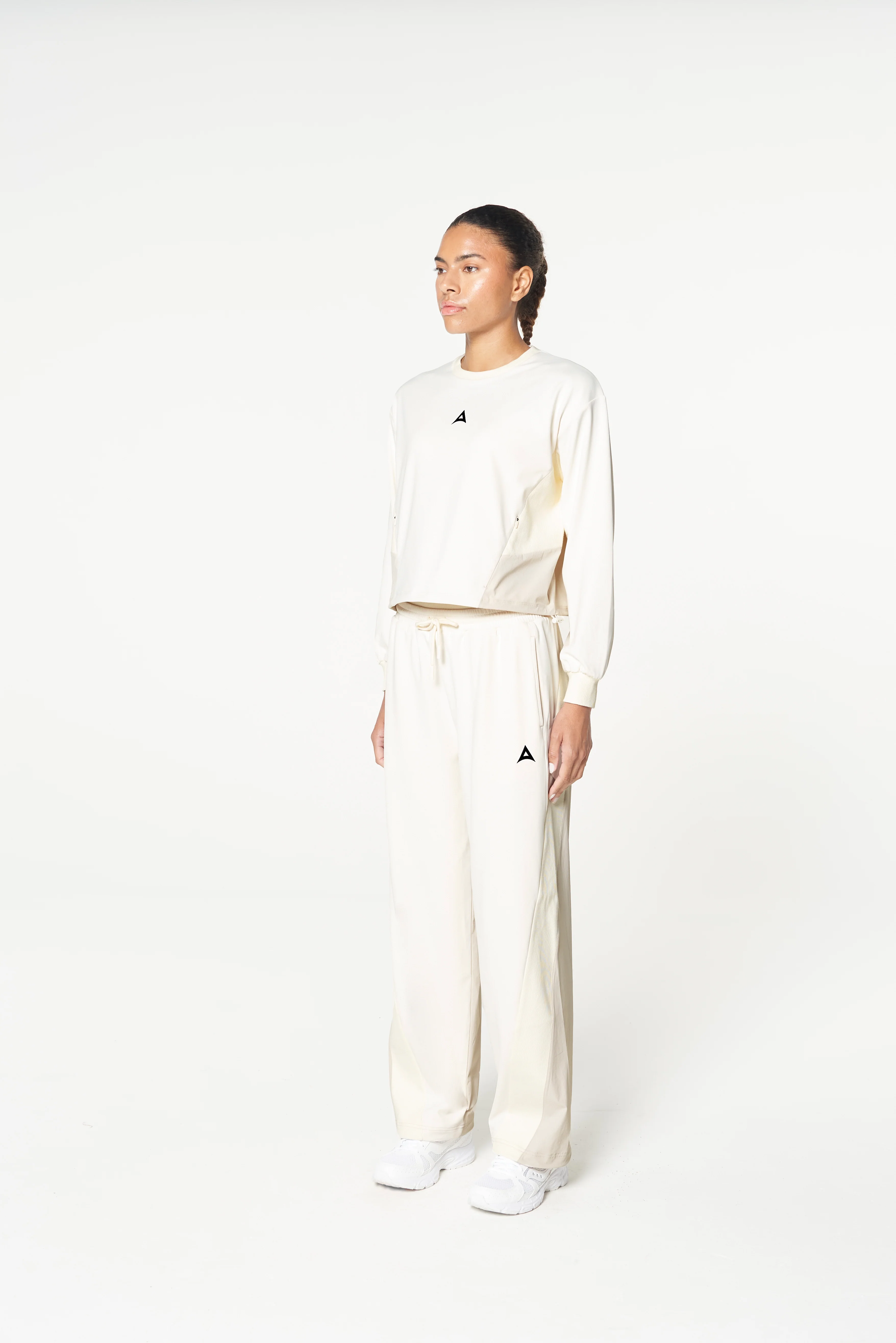 Women's Oversized Track Sweater - Ecru - Image 7