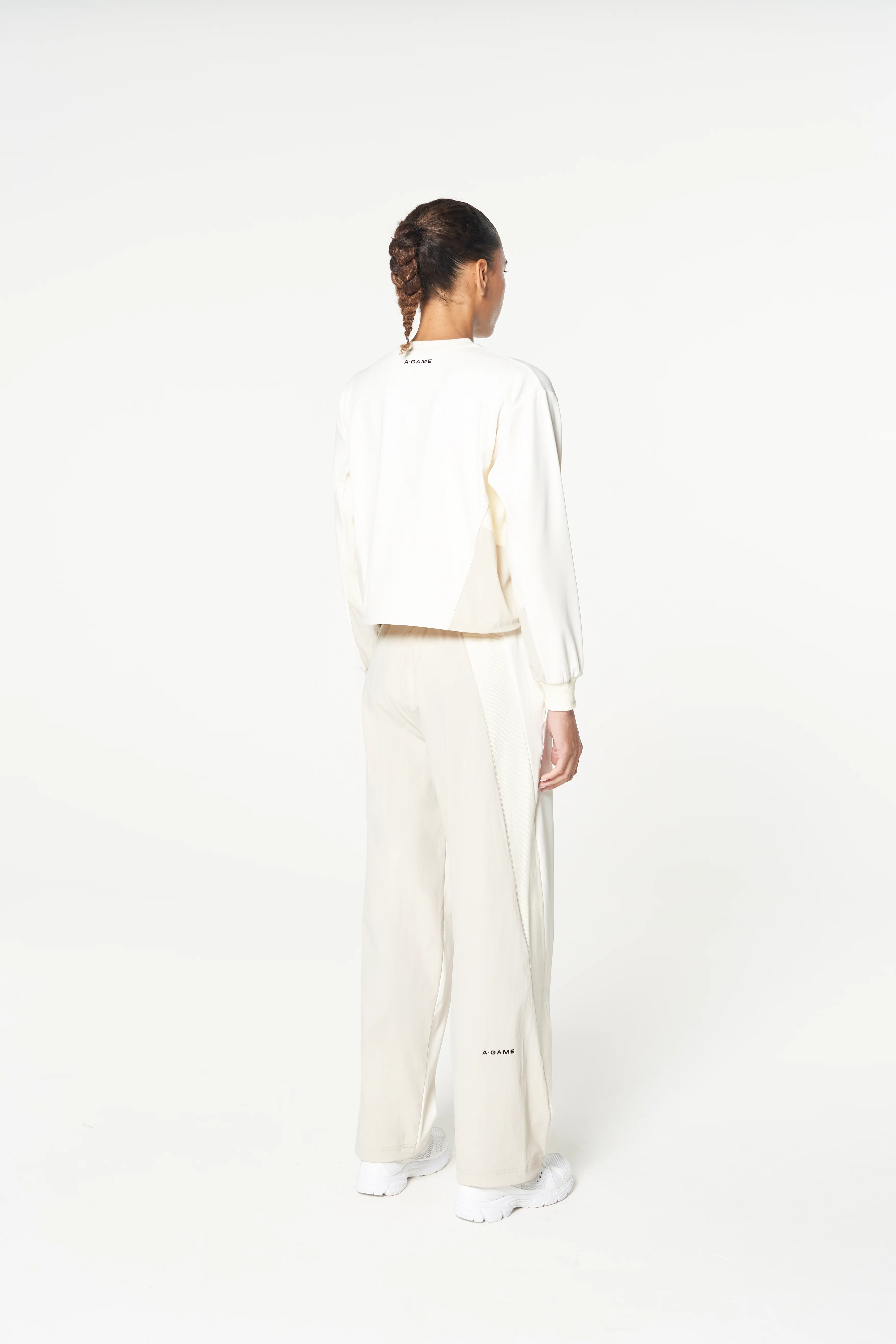Women's Oversized Track Sweater - Ecru - Image 8
