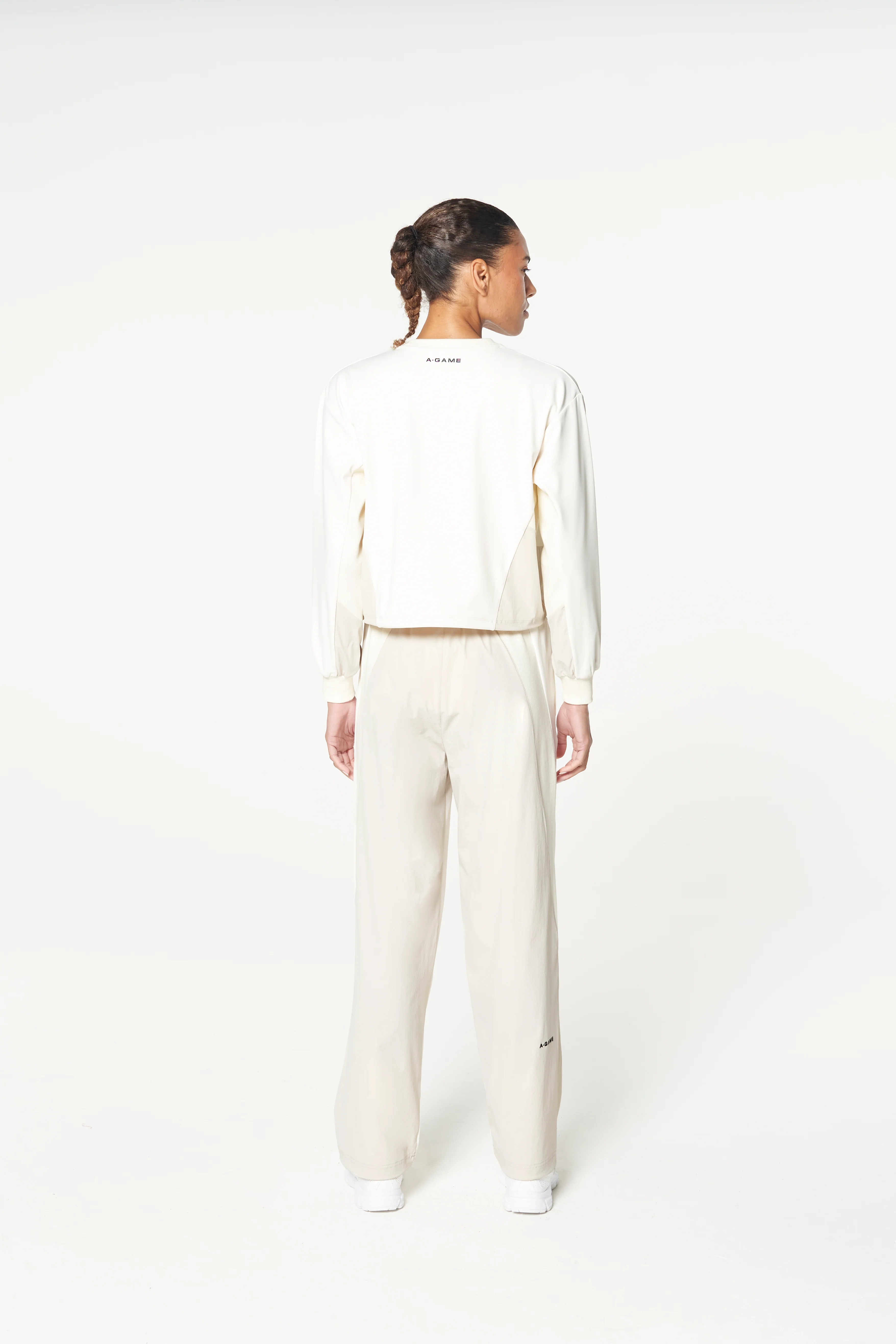Women's Oversized Track Sweater - Ecru - Image 9