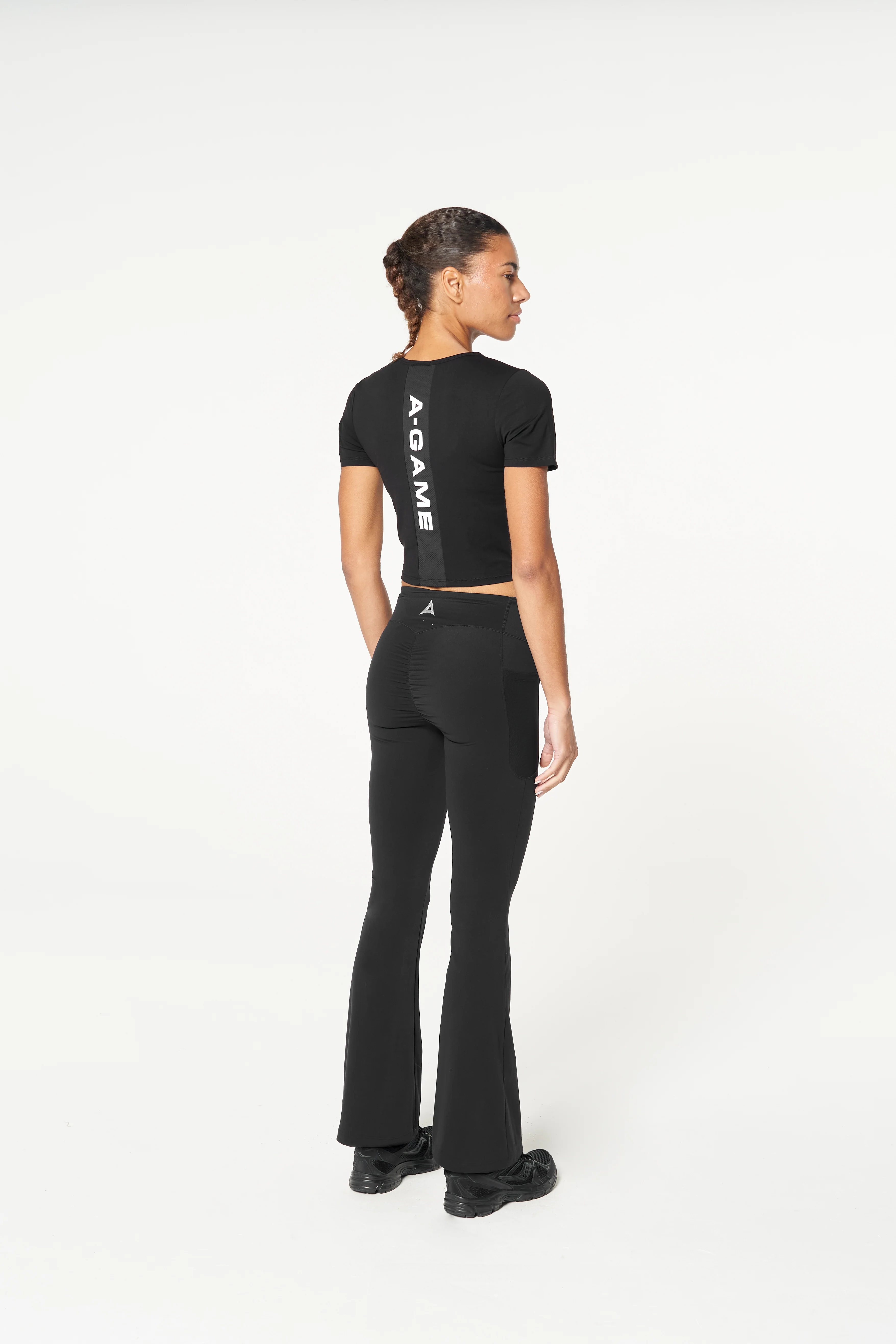 Women's Panel Cropped T-Shirt - Black - Image 3
