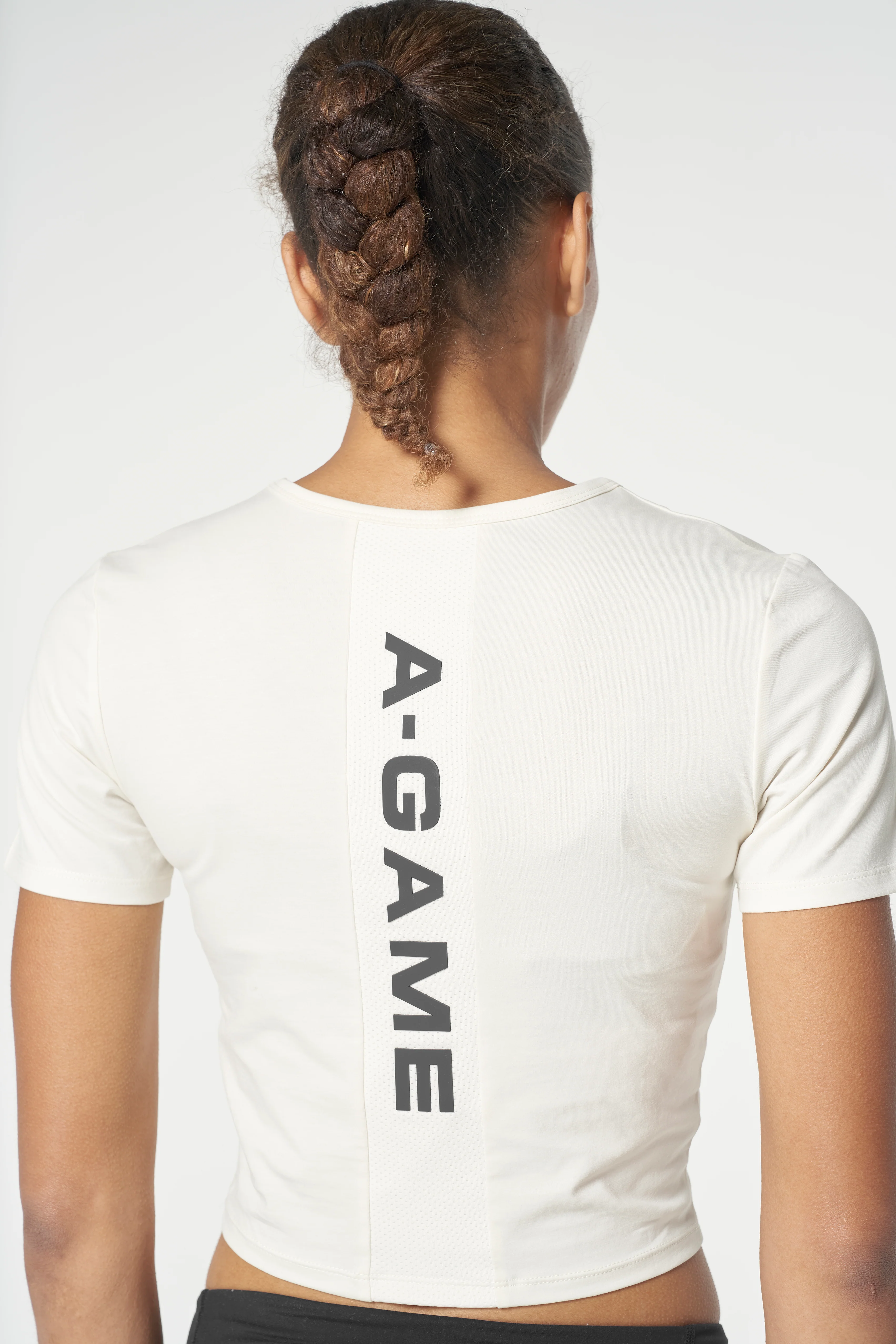 Women's Panel Cropped T-Shirt - Ecru - Image 5