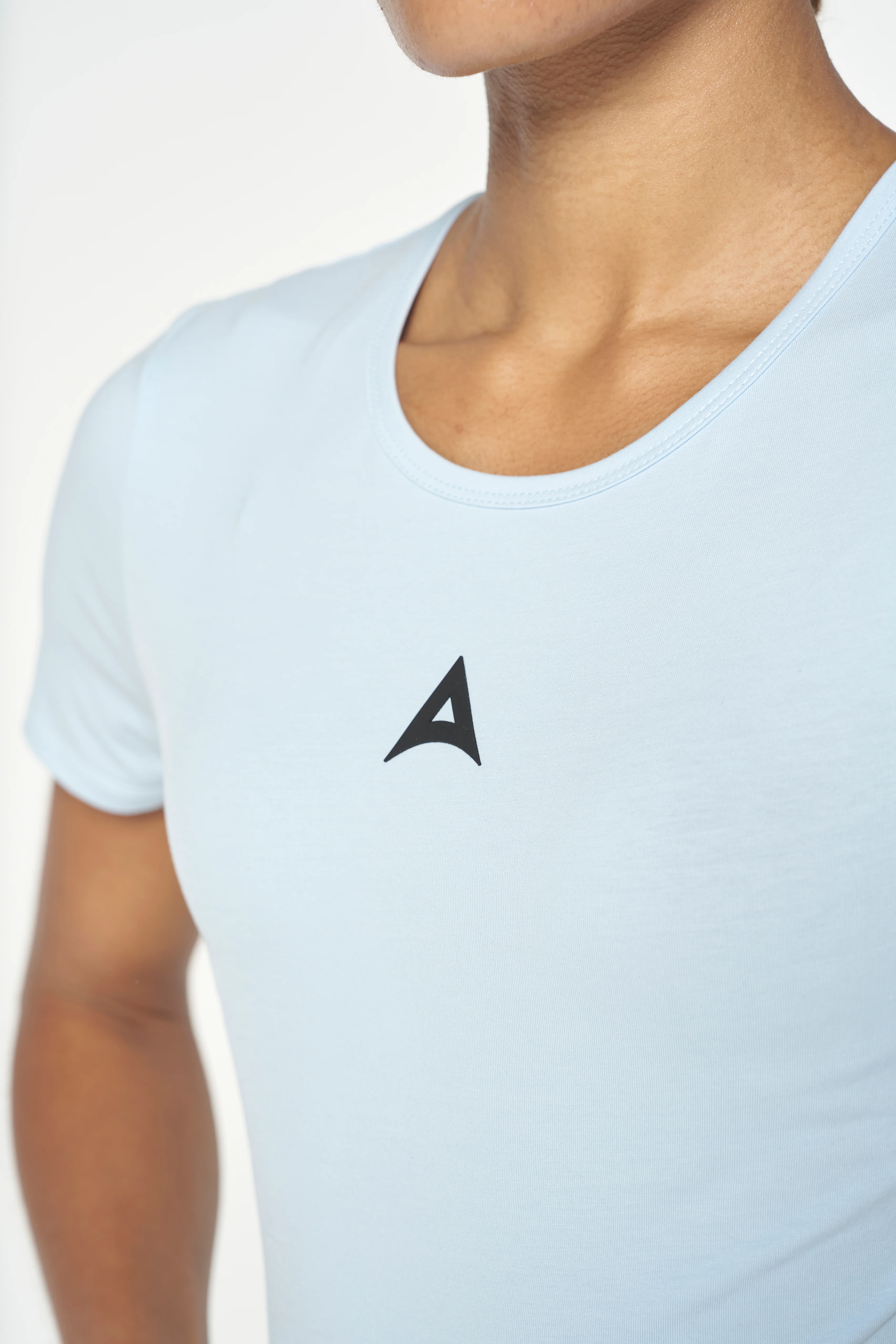 Women's Panel Cropped T-Shirt - Pale Blue - Image 6