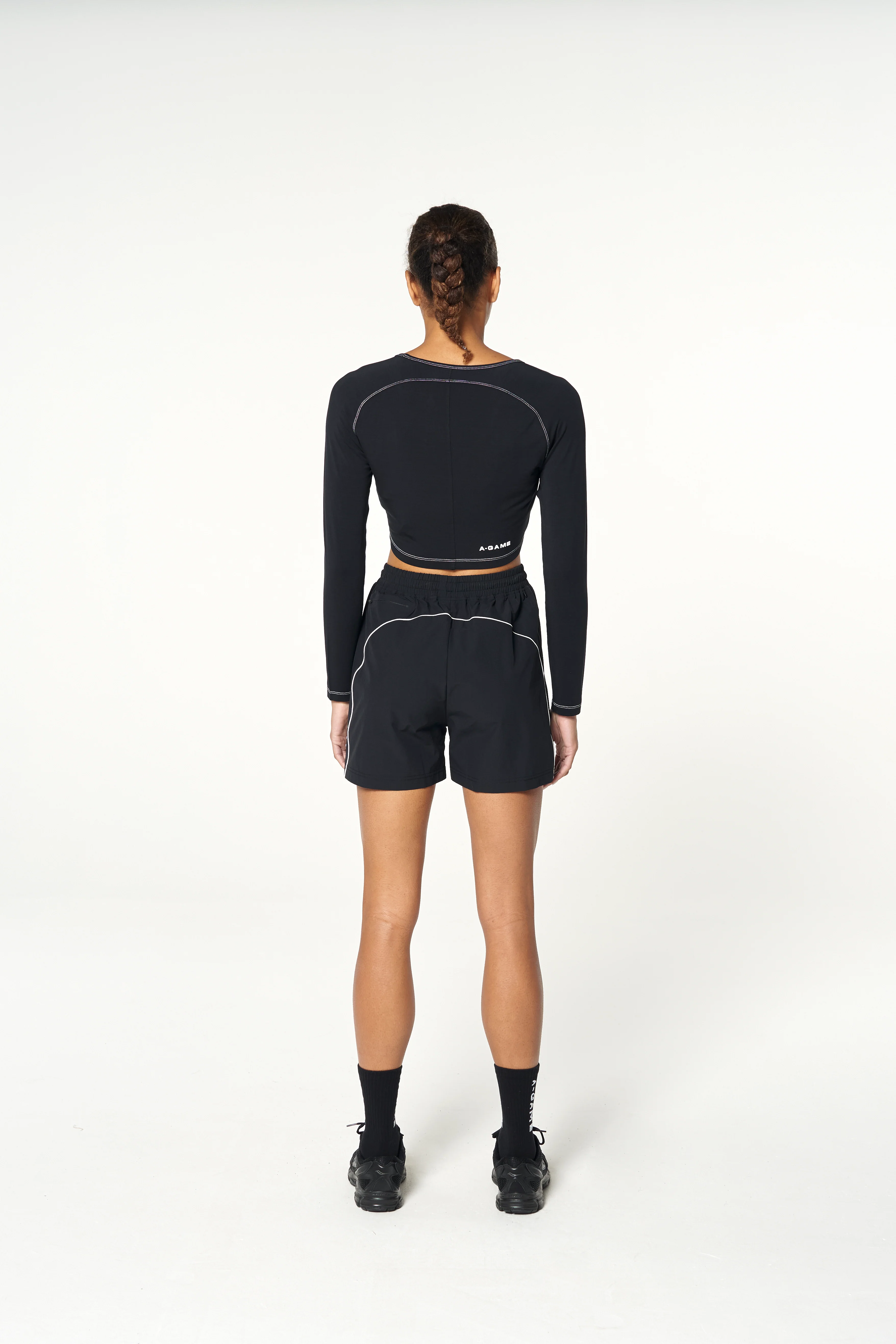 Women's Ruched Front Long Sleeve - Black - Image 6