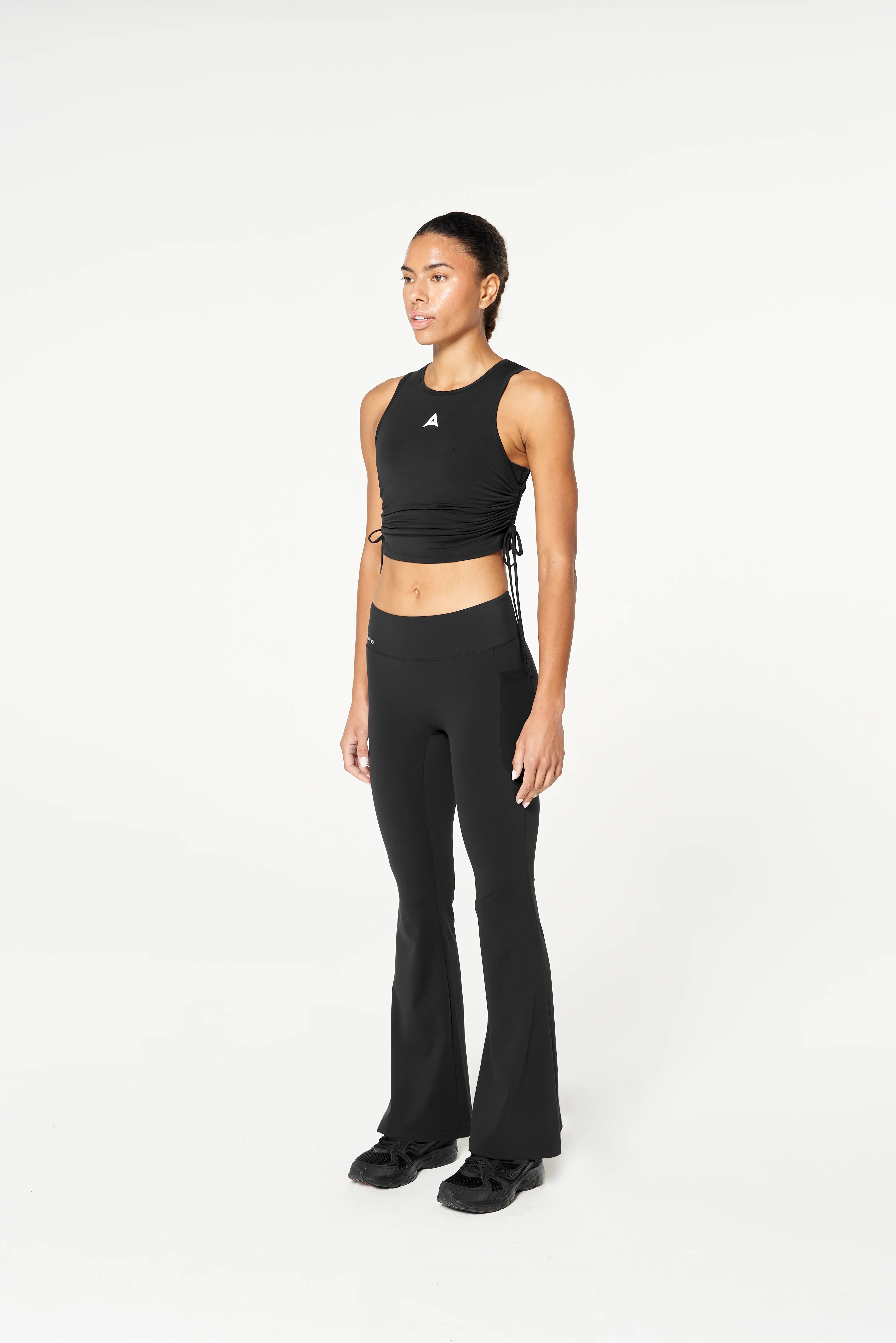 Women's Ruched Side Tank - Black - Image 5