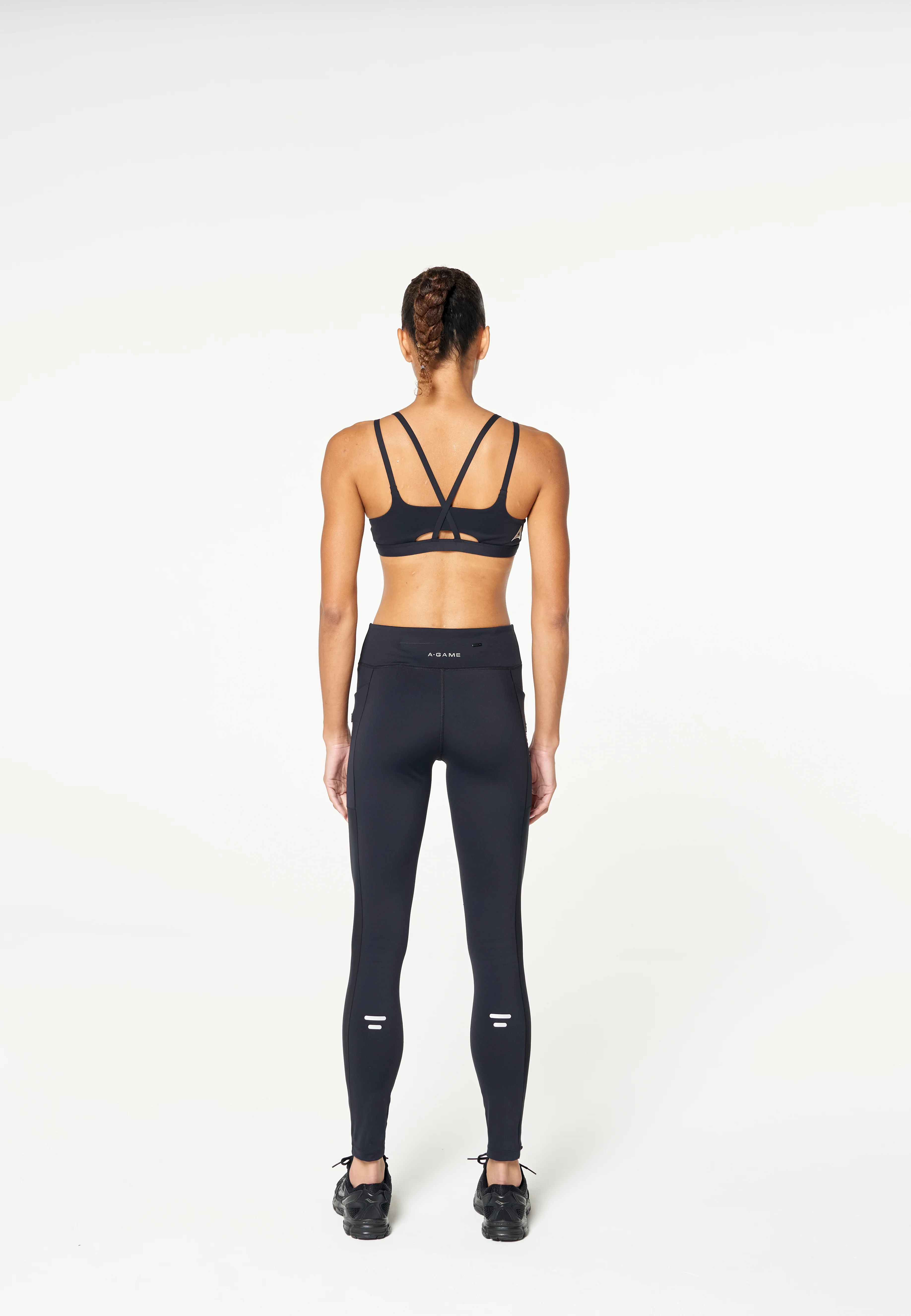 Women's Reflective Running Leggings - Black - Image 6