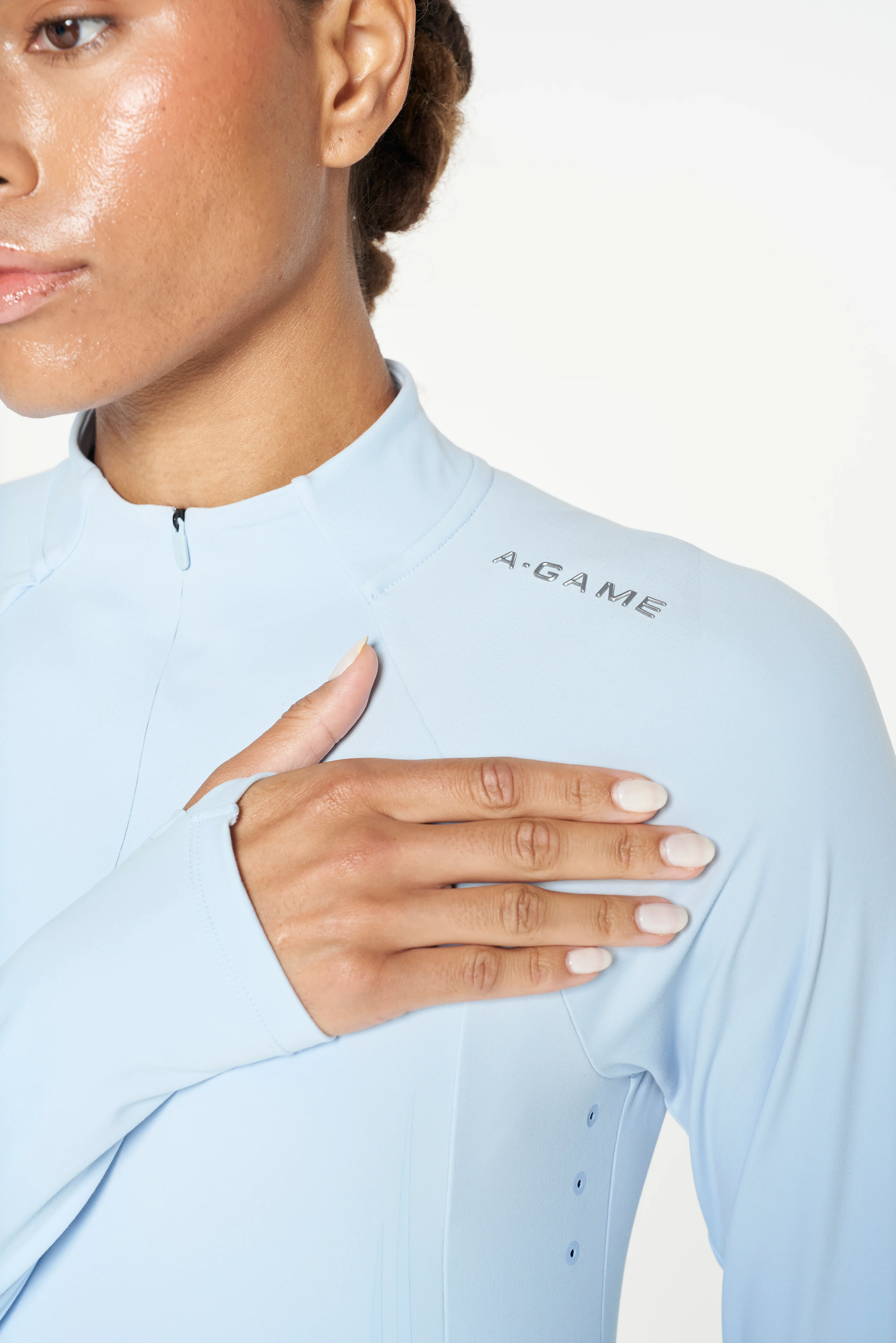 Women's Core Training 1/4 Zip - Pale Blue - Image 7