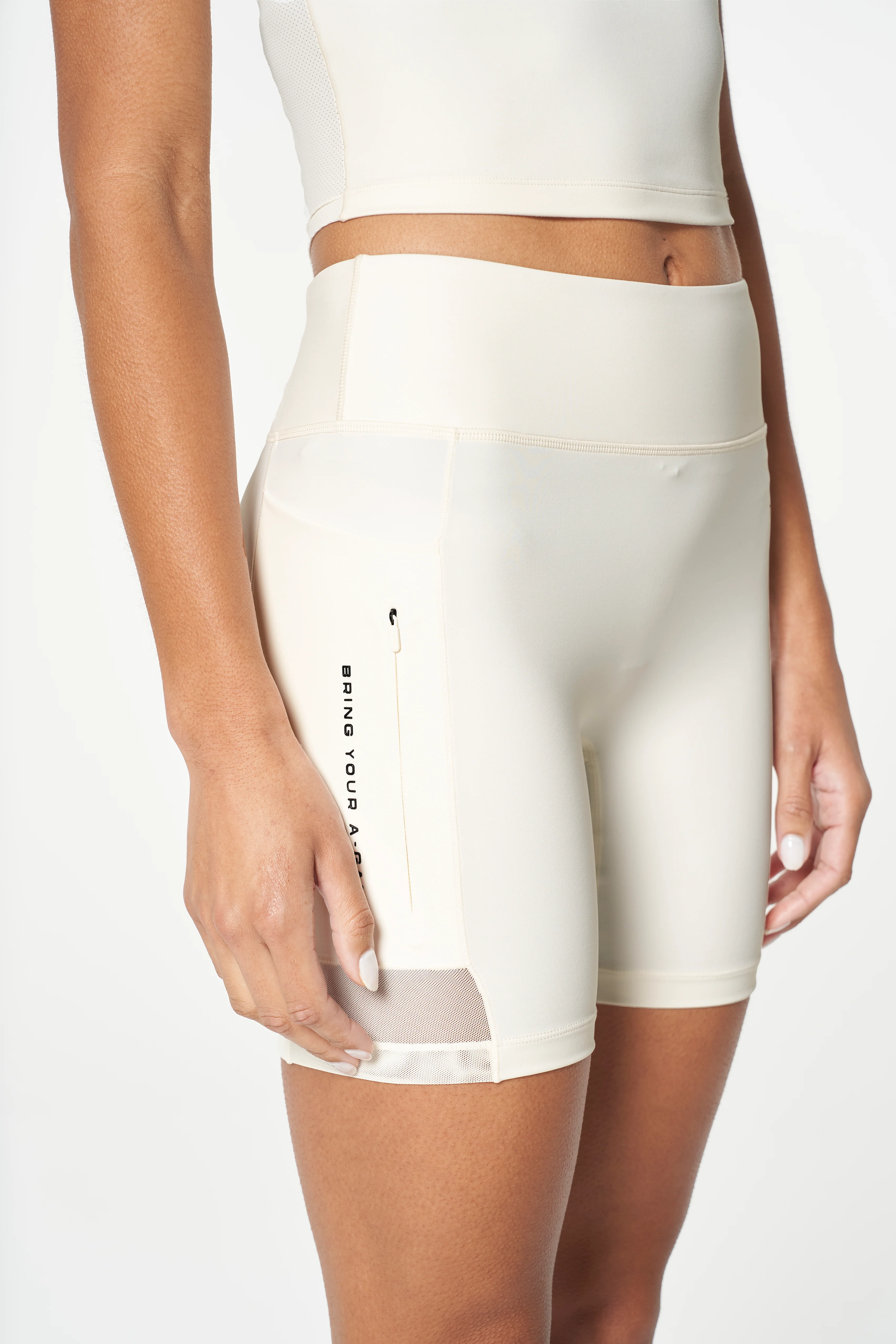 Women's Reflective Running Shorts - Ecru - Image 4